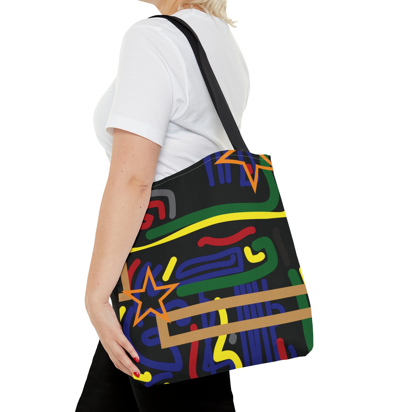 Canvas Bag with Abstract Prints