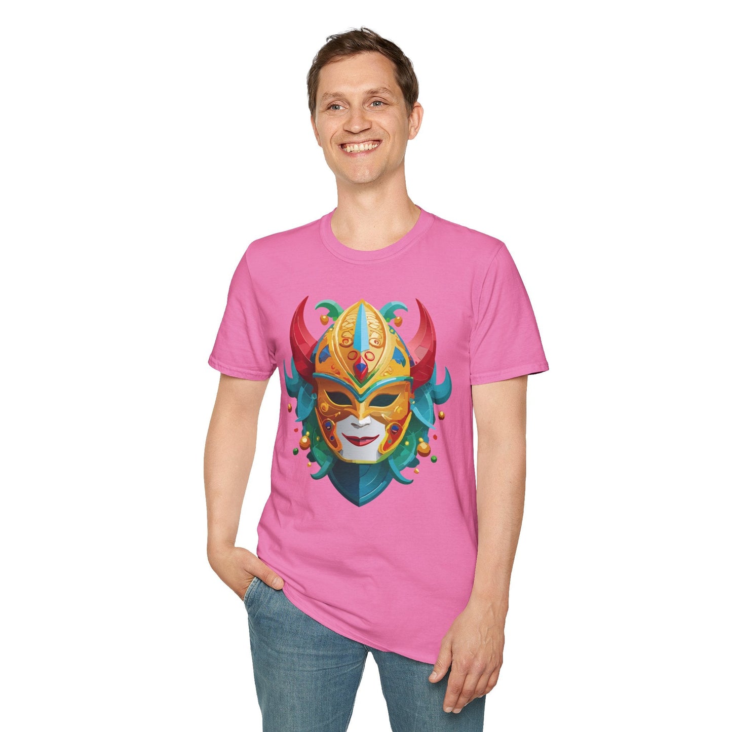 Mask Graphic Unisex Cotton Masquerade Design Artwork Tee 12