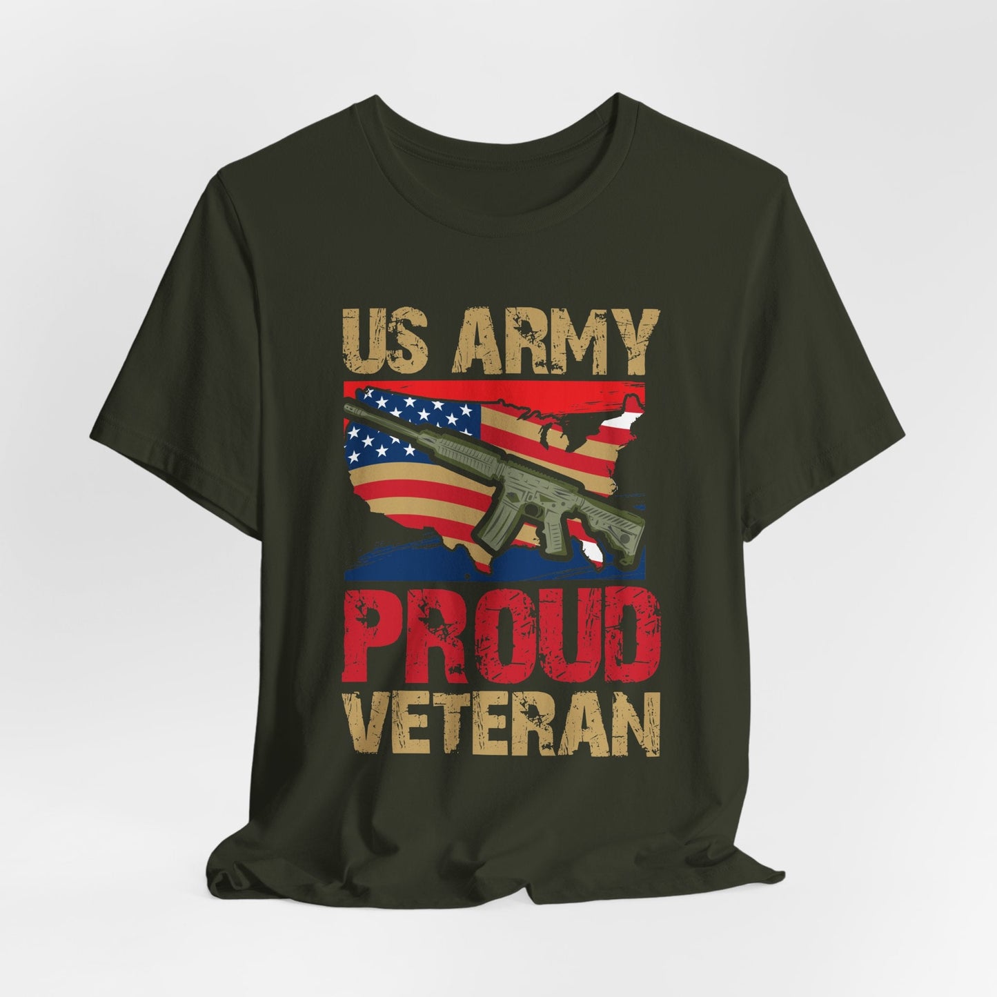 Army Veteran Patriotic Graphic Design Unisex Cotton T-Shirt v17