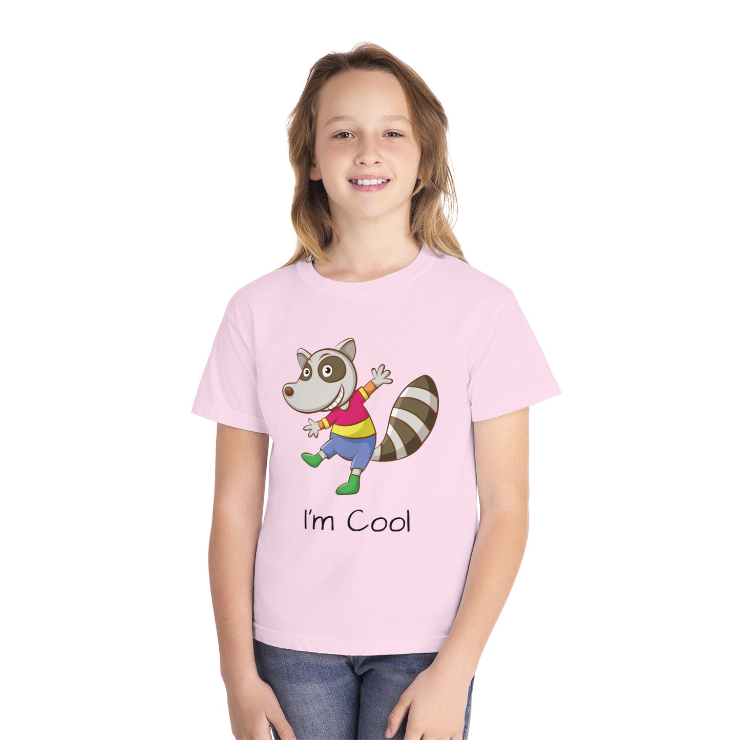 Youth Tee Shirt with Cool Raccoon