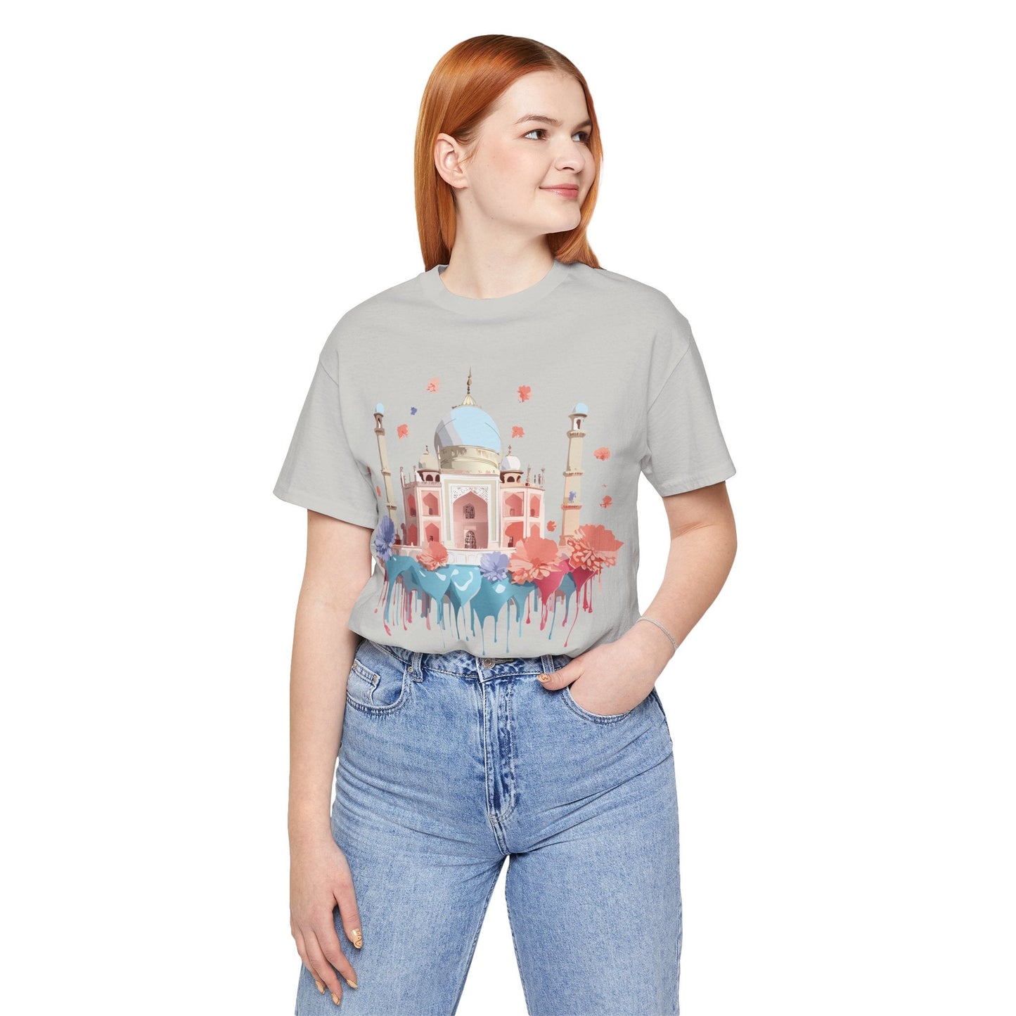 Unisex Taj Mahal Graphic Tee Vintage Inspired Shirt By Adelpha Art Design Collection