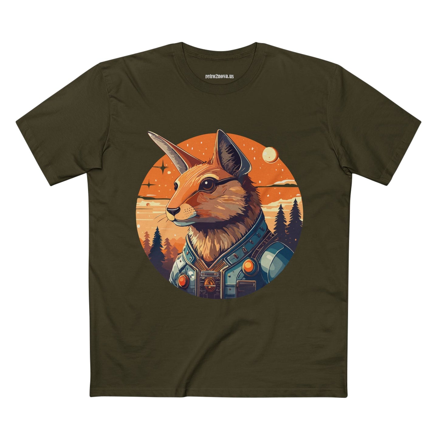 Rabbit Shirt Unisex Premium Cotton Tee With Original Art By Retro2Nova Animal Collection Soft Breathable Comfort