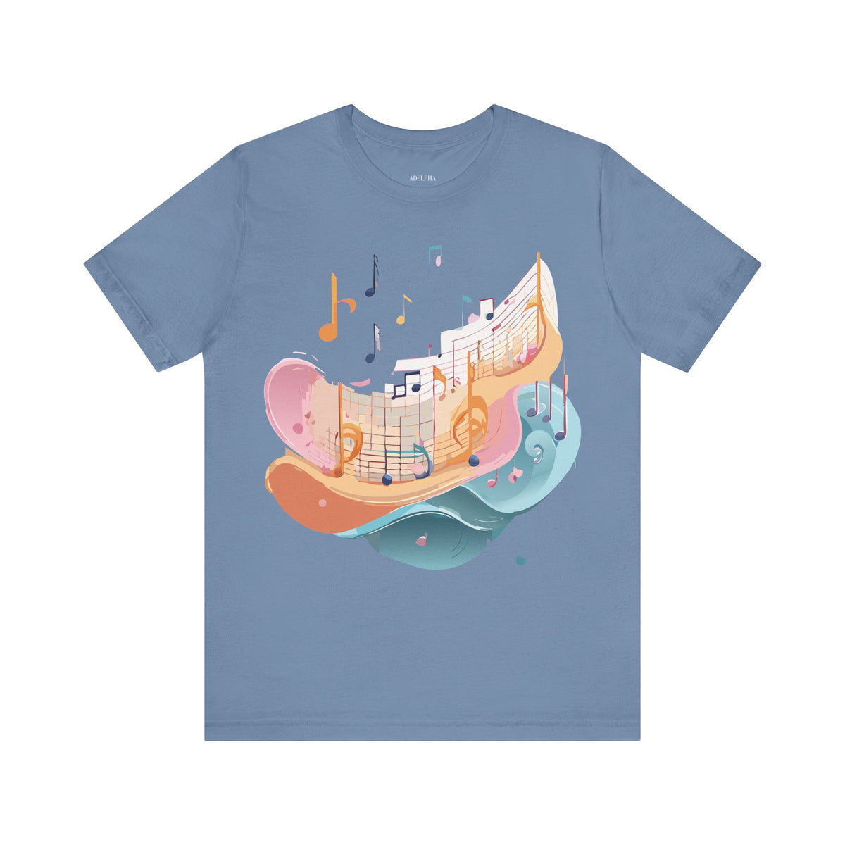 Music Graphic Unisex Cotton Bella+Canvas Tee with Art Design n170