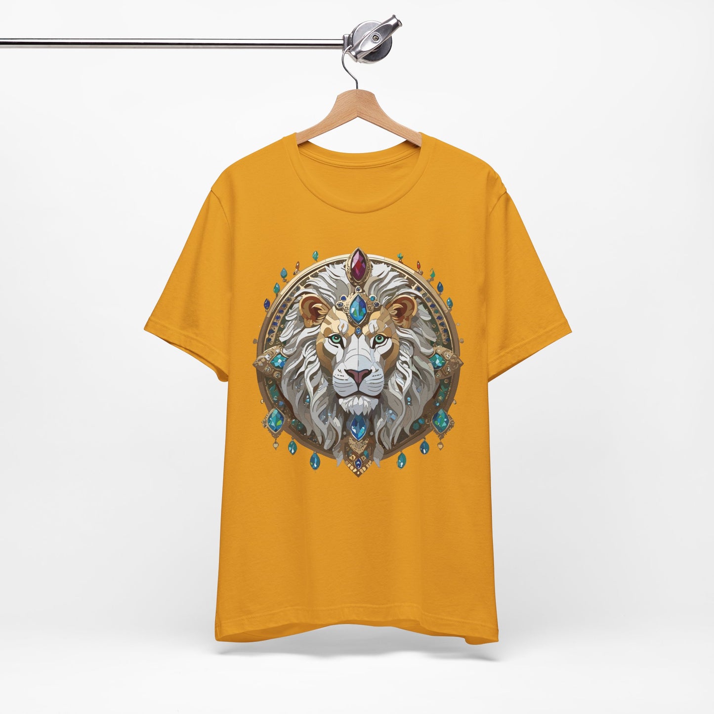 Unisex Lion Graphic Tee, Animal Shirt, Tee Shirt with Lion, Medallion T-Shirt, Animal Medallion Tees