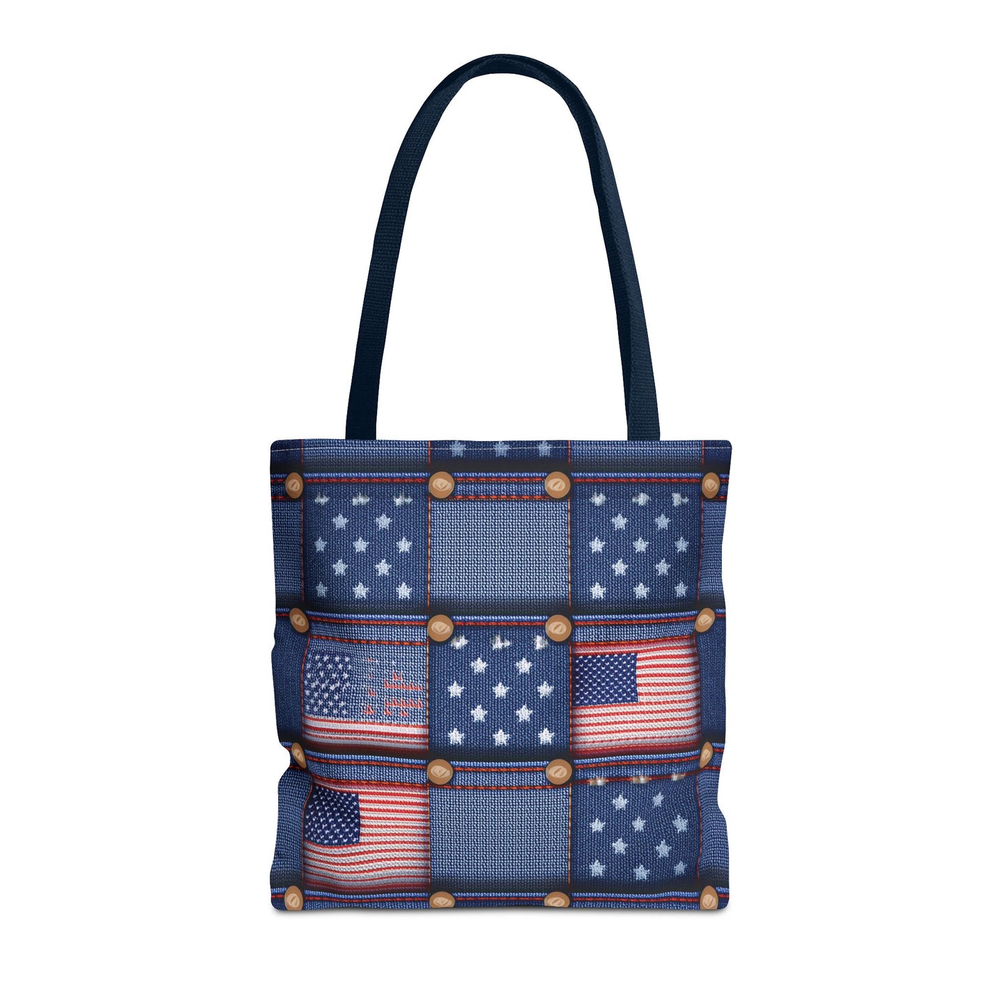 4th of July Graphic Denim Fabric Imitation Print Unisex Canvas Bag Poly Spun 3 Sizes Tote Bag 200-18