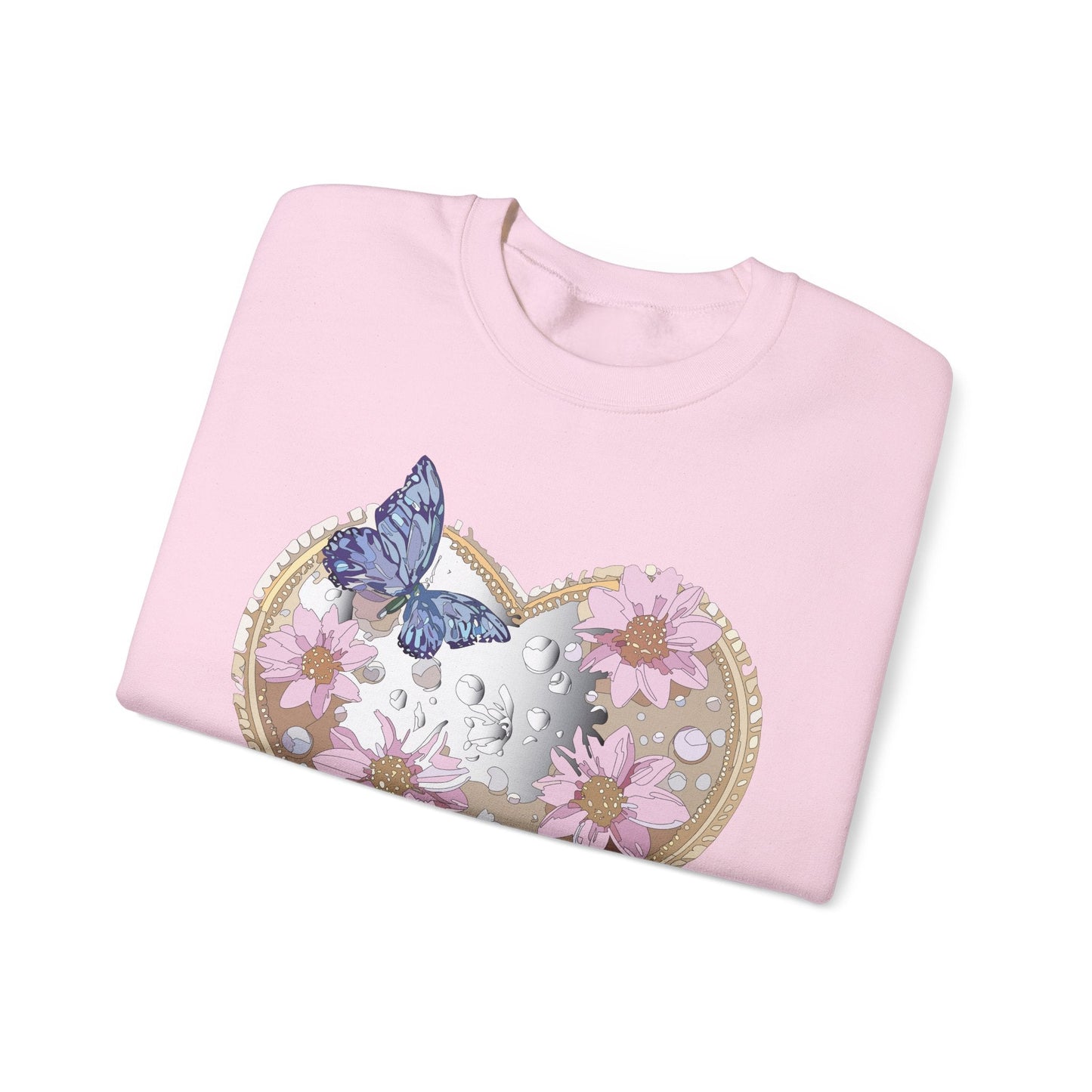 Floral Heart Love Sweatshirt For Valentines Day Unisex Heavy Blend Crewneck Sweatshirt