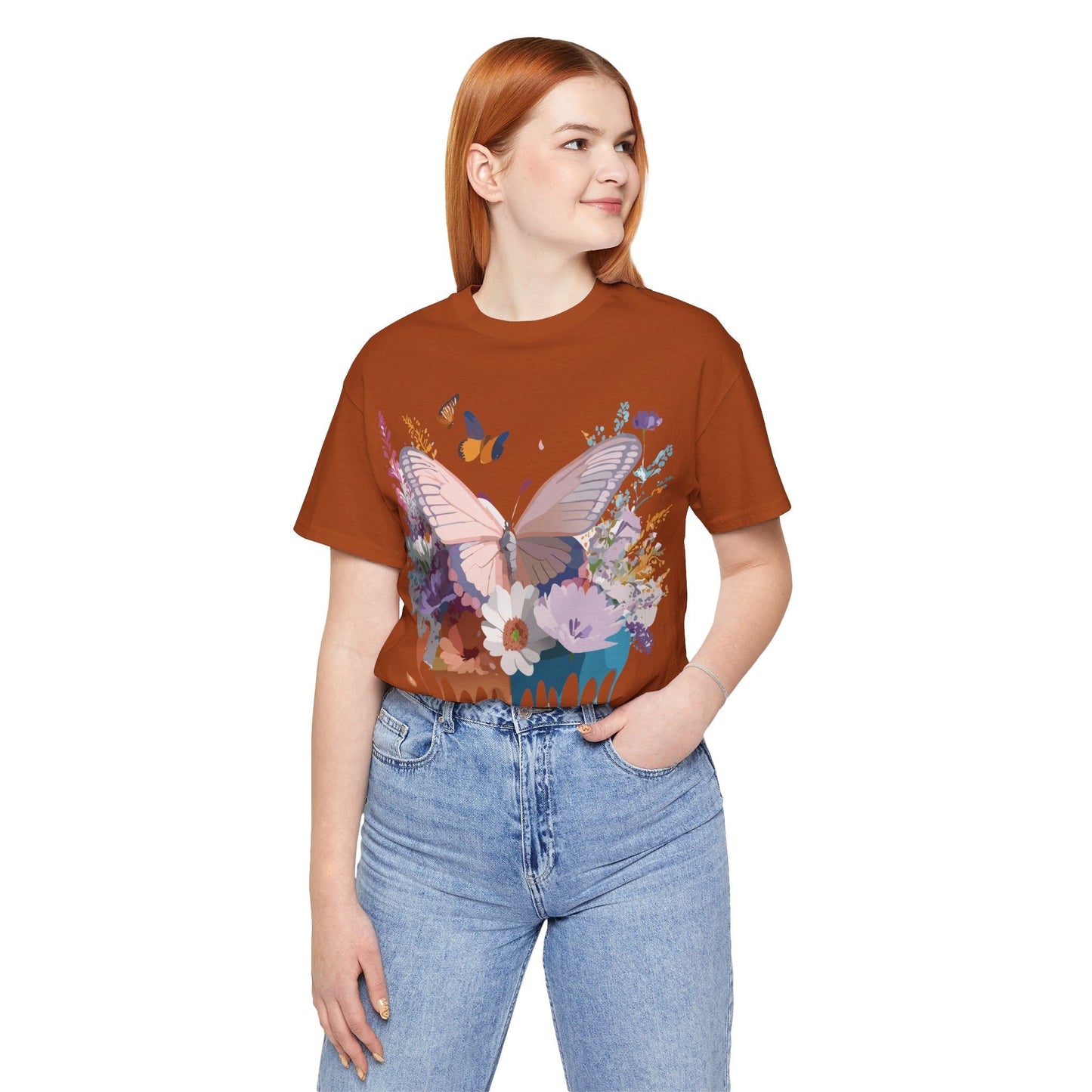 Butterfly Graphic Tee Unisex Vintage Art Design Adelpha Short Sleeve