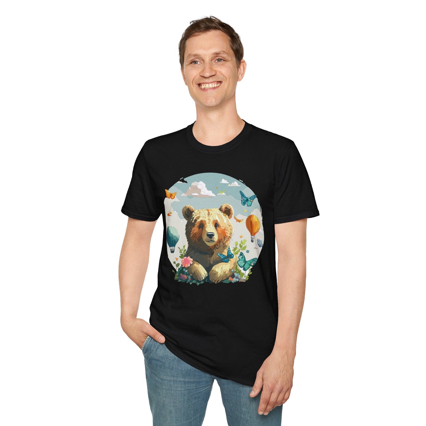 Bear T Shirt Unisex Teddy Bear Tee Softstyle 64000 Breathable Everyday Wear For All Ages