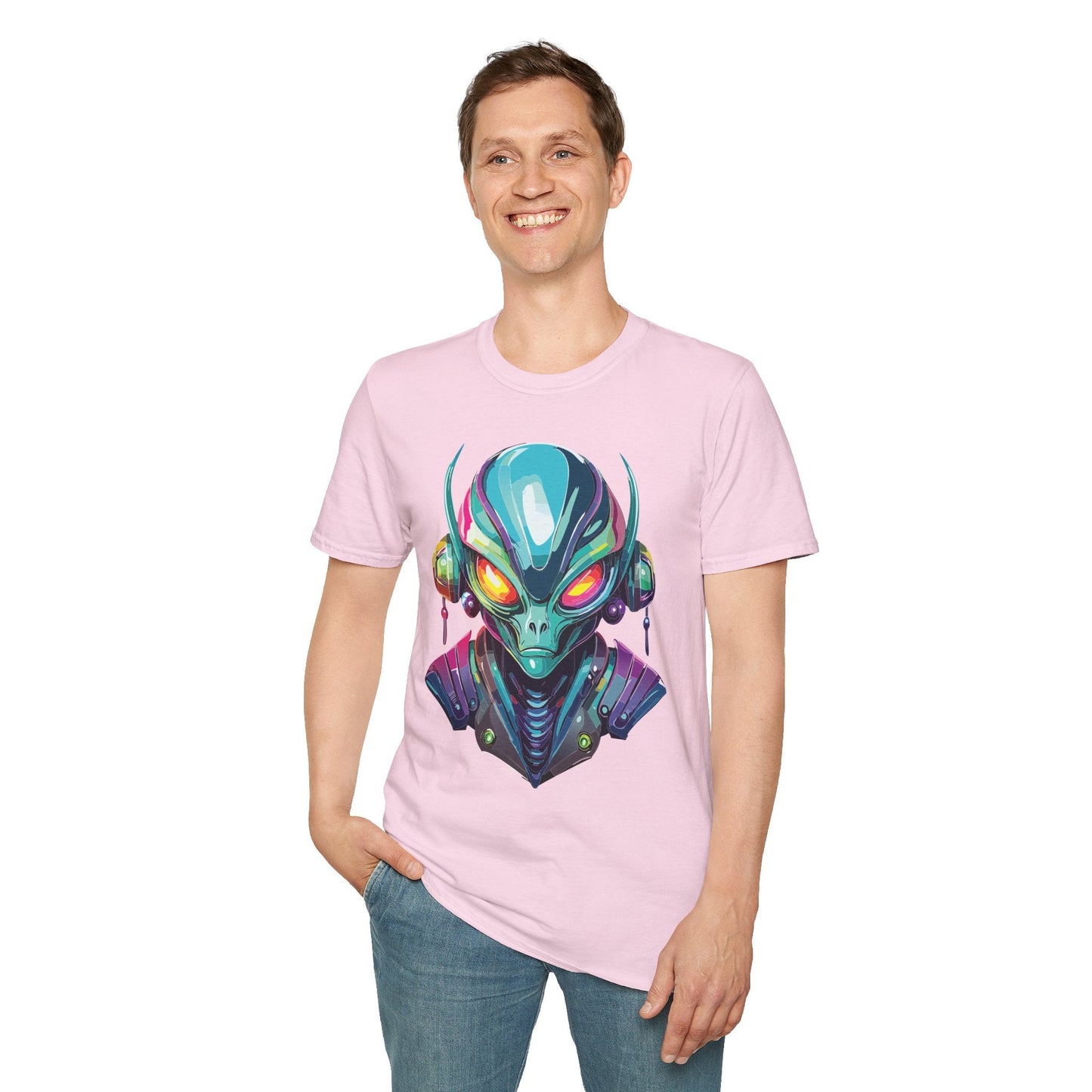 Alien Graphic Unisex Cotton Softstyle UFO Artwork Tee 1