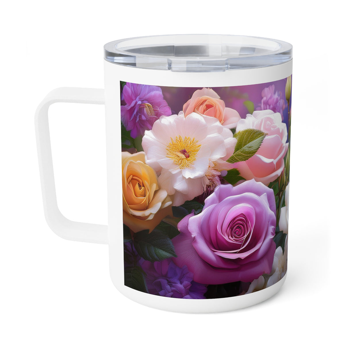 18 Art Design Insulated Coffee Mug Clear Lid 10oz Insulated Coffee Mug 10oz