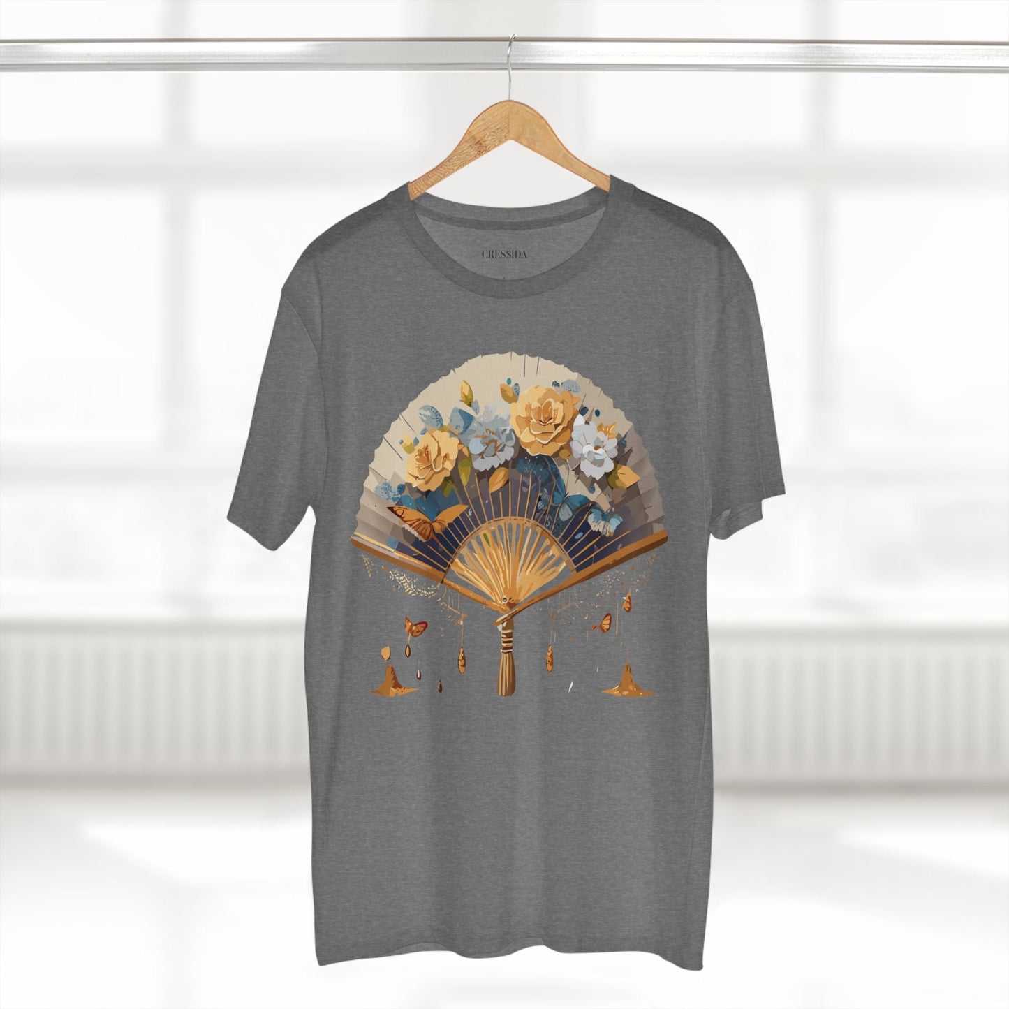 Antique Fan Graphic Design T-Shirt Unisex 100 Cotton Floral Carnival Artwork Tee 2