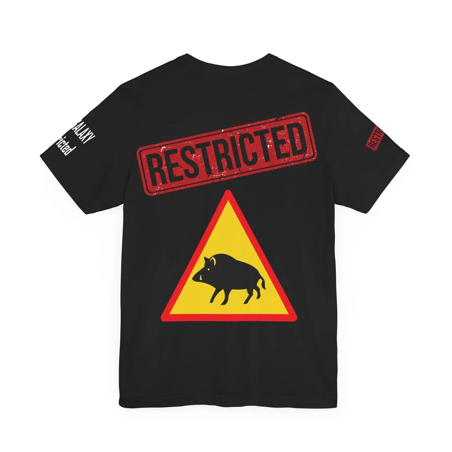 Tee Shirt With Red Stamp From Bad Galaxy Made To Order 100 Percent Cotton USA Printed With Eco Inks