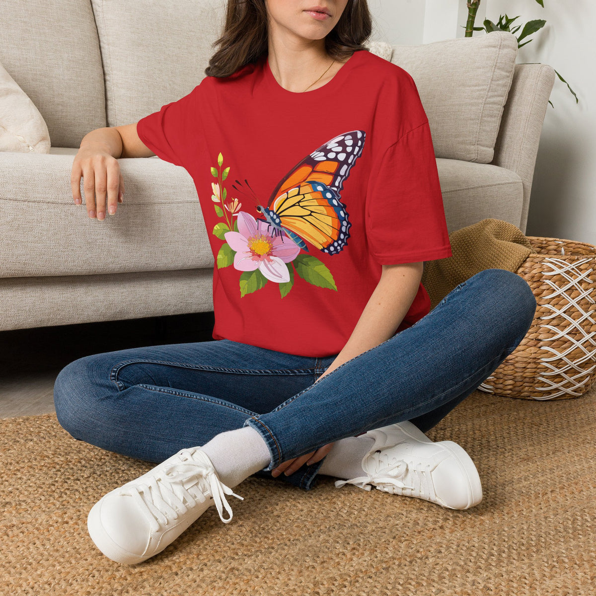 Butterfly and Wildflower Graphic Tee Unisex 100 Cotton Gildan T-Shirt