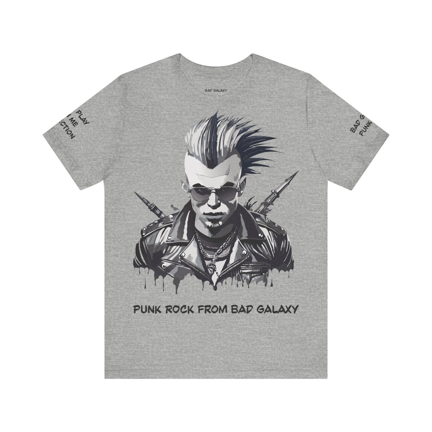 Punk Rock Tee Shirt From Bad Galaxy Made To Order 100 Percent Cotton Eco Friendly Inks USA