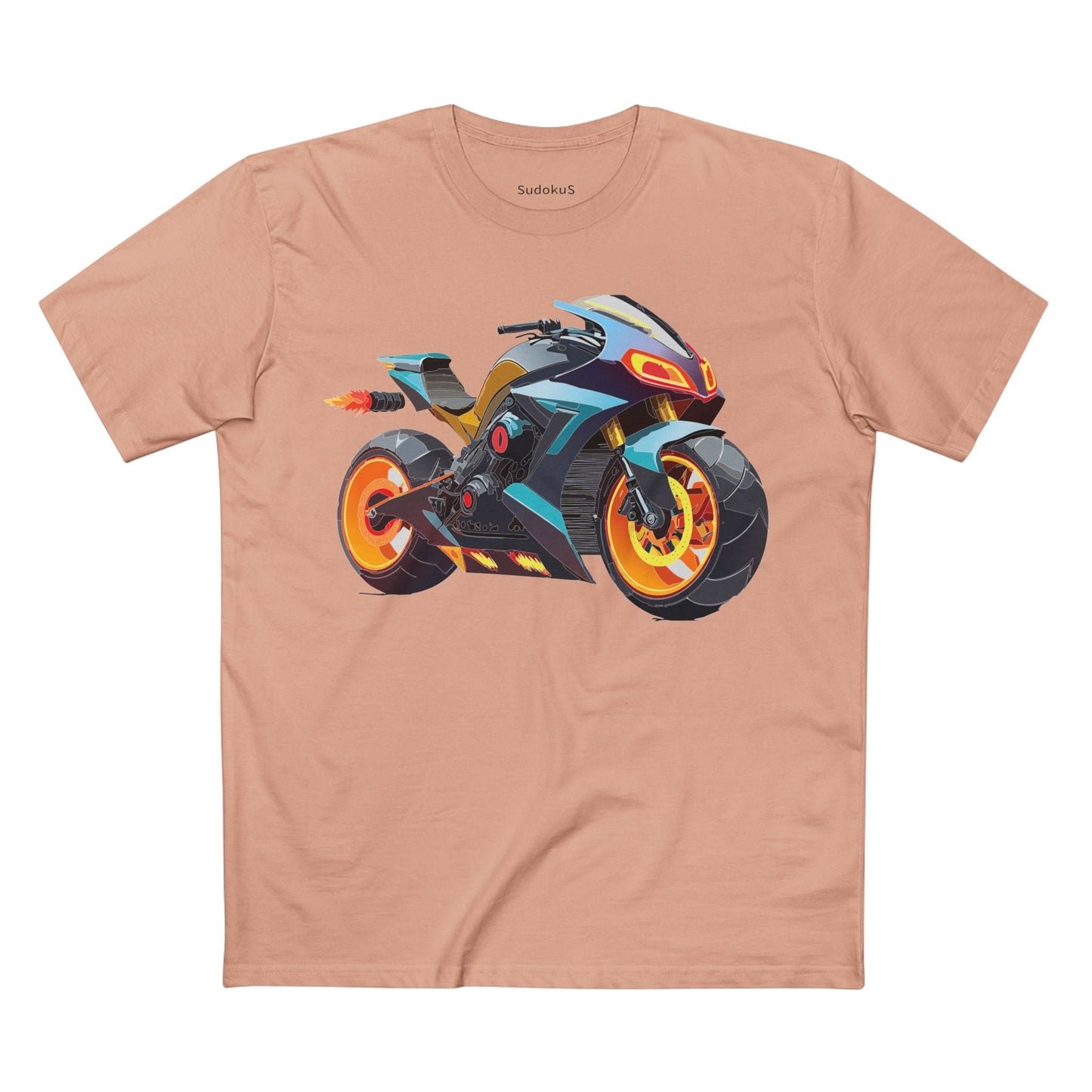 Moto Bike Graphic Unisex 100 Cotton Staple Tee 22