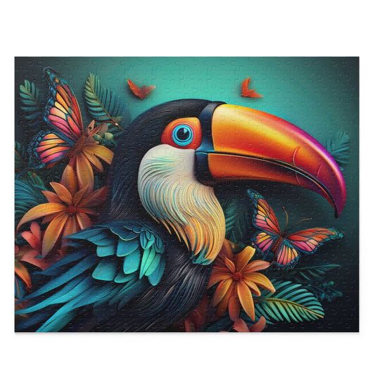 Puzzles-38 Kids Toucan Puzzle 500-Piece | Floral Toucan Puzzle 500-Piece, Birds Kids Puzzles Size: 16" x 20",  Ages 9+