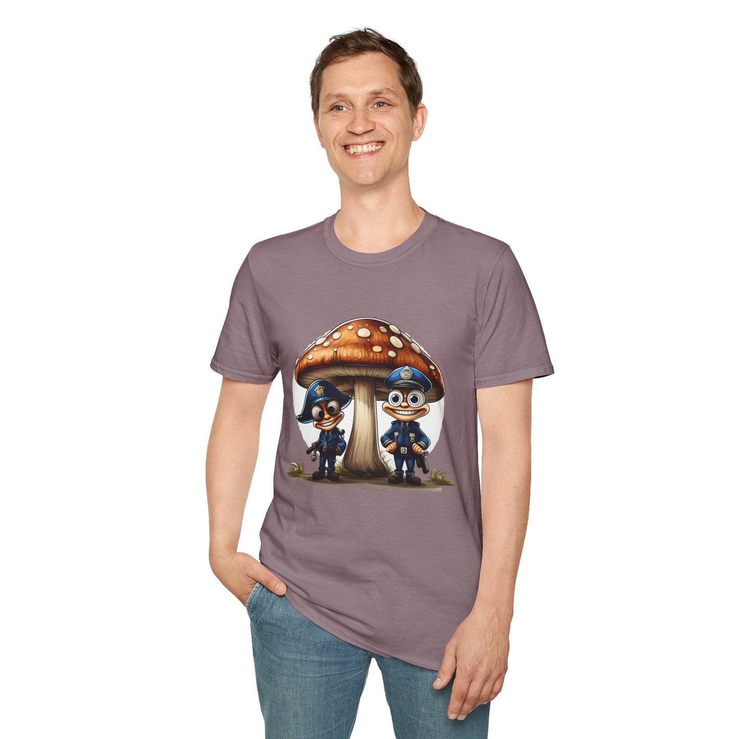 Funny Mashroom Graphic Unisex Softstyle Cotton With Cartoon Illustration Design 11