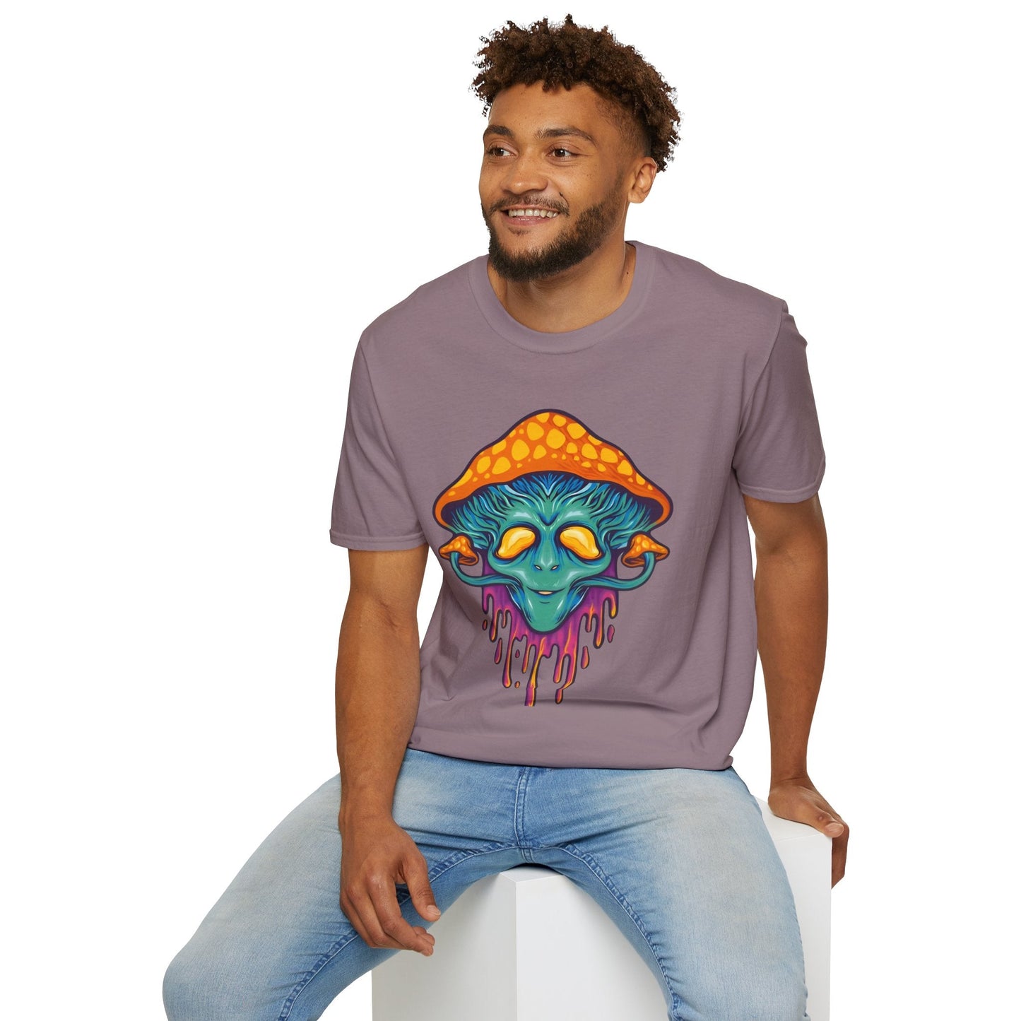 Funny Mashroom Graphic Unisex Softstyle Cotton With Cartoon Illustration Design 27