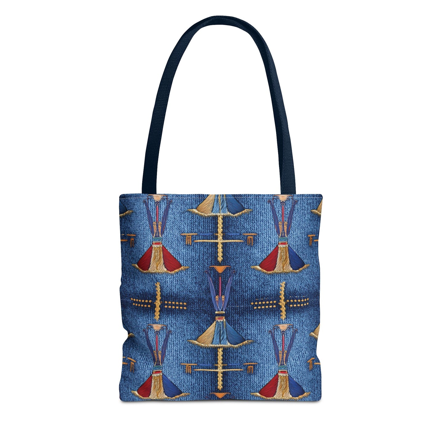 Denim Fabric Imitation Print Unisex Canvas Bag Poly Spun 3 Sizes Tote Bag 188