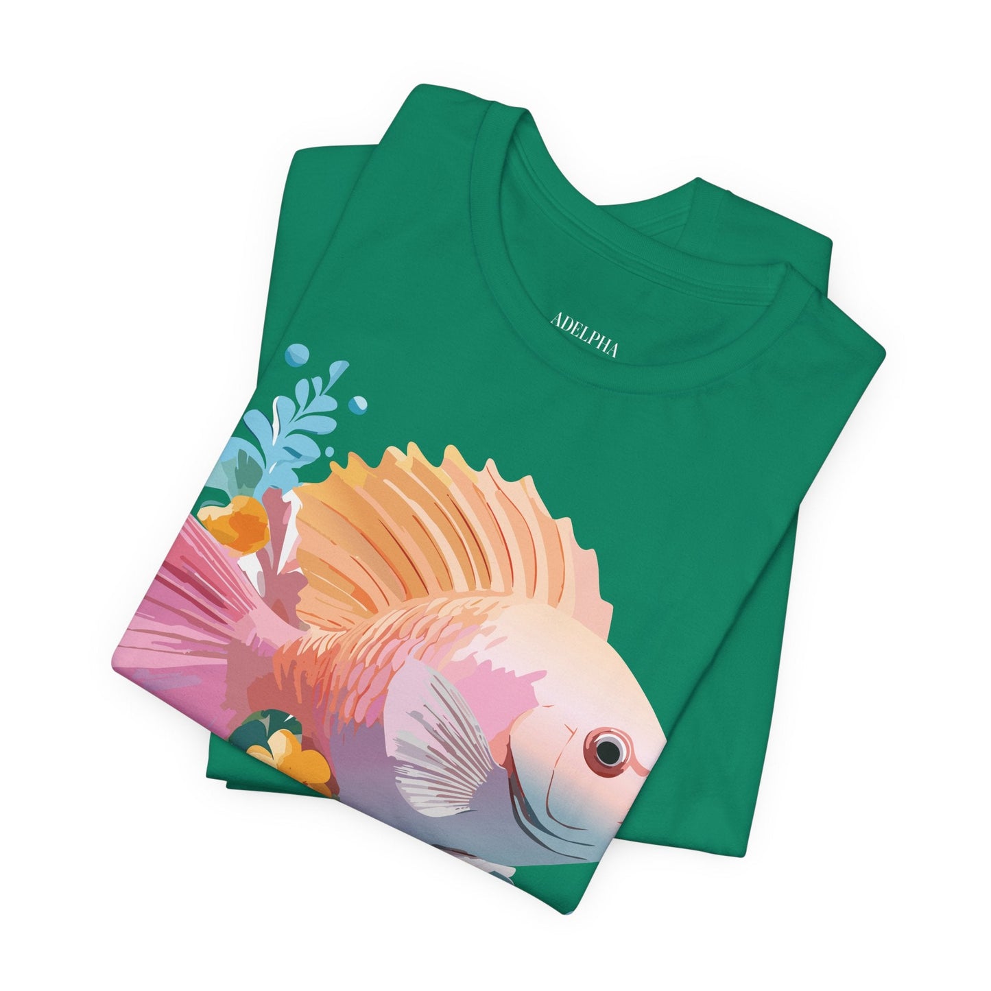 Adelpha Fish Graphic Tee Unisex Short Sleeve Shirt Vintage Inspired Art Design Collection