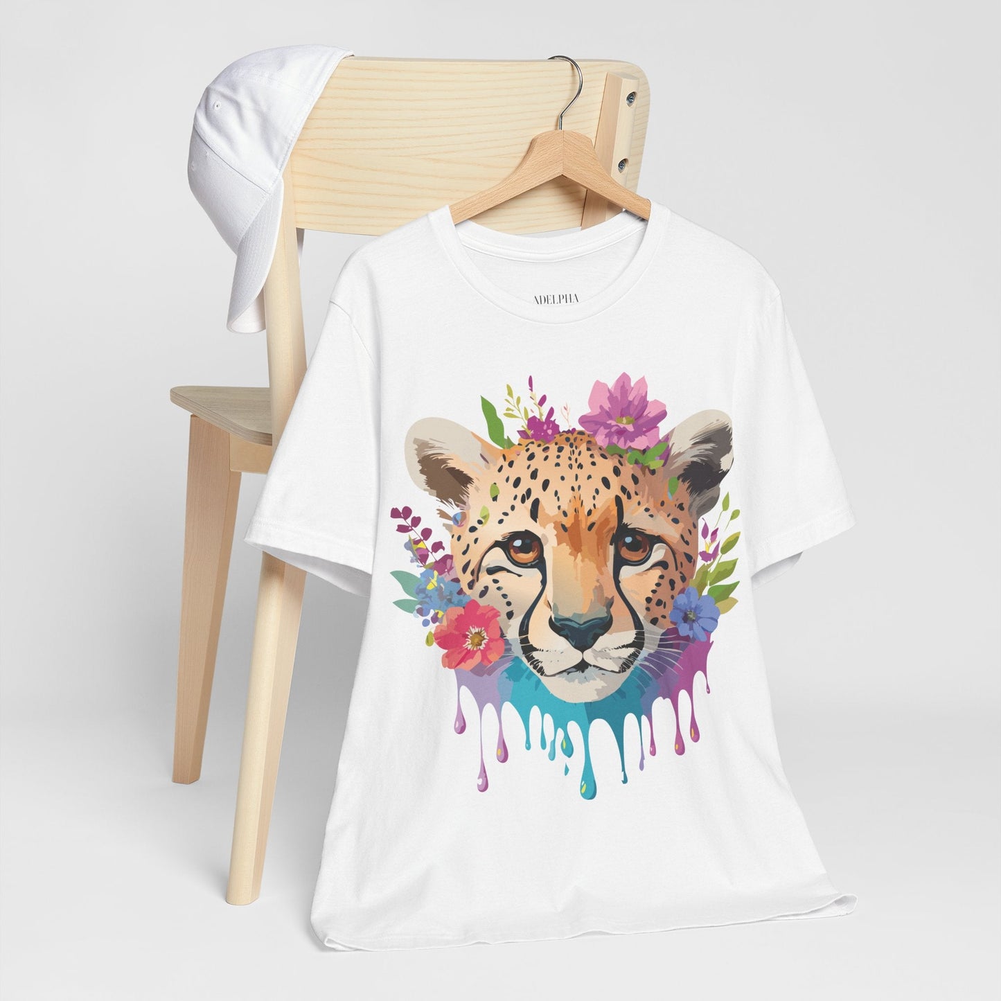 Adelpha Graphic Tee Cheetah Art Design Unisex Short Sleeve Shirt