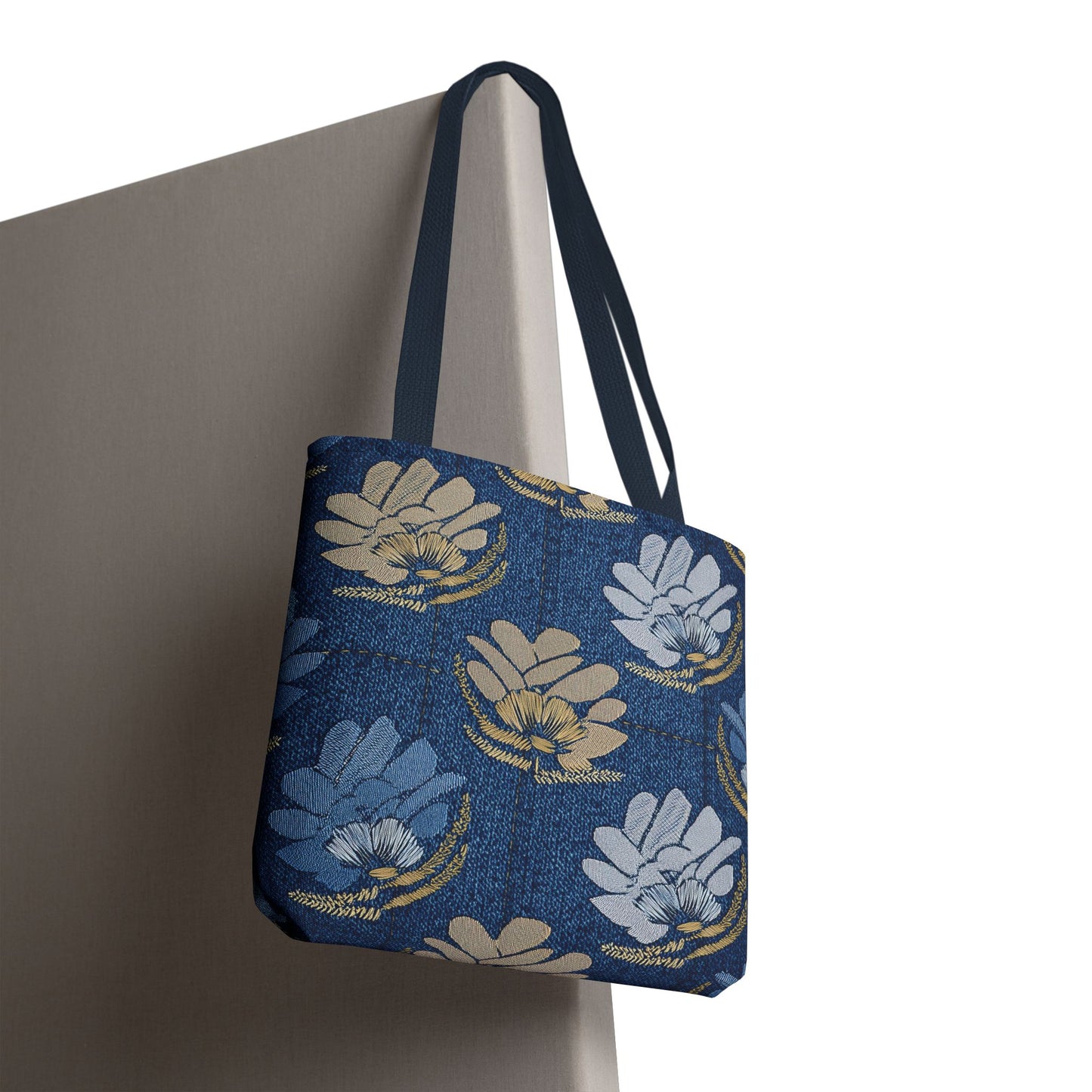Denim Fabric Imitation Print Unisex Canvas Bag Poly Spun 3 Sizes Tote Bag 119