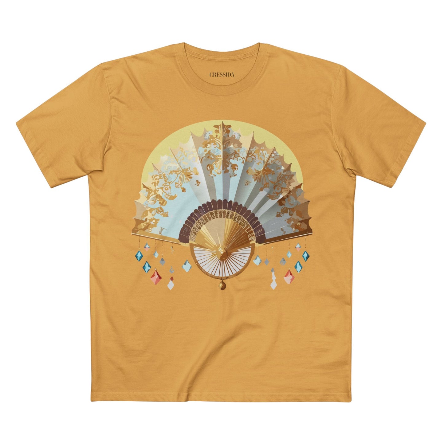 Antique Fan Graphic Design T-Shirt Unisex 100 Cotton Floral Carnival Artwork Tee 25
