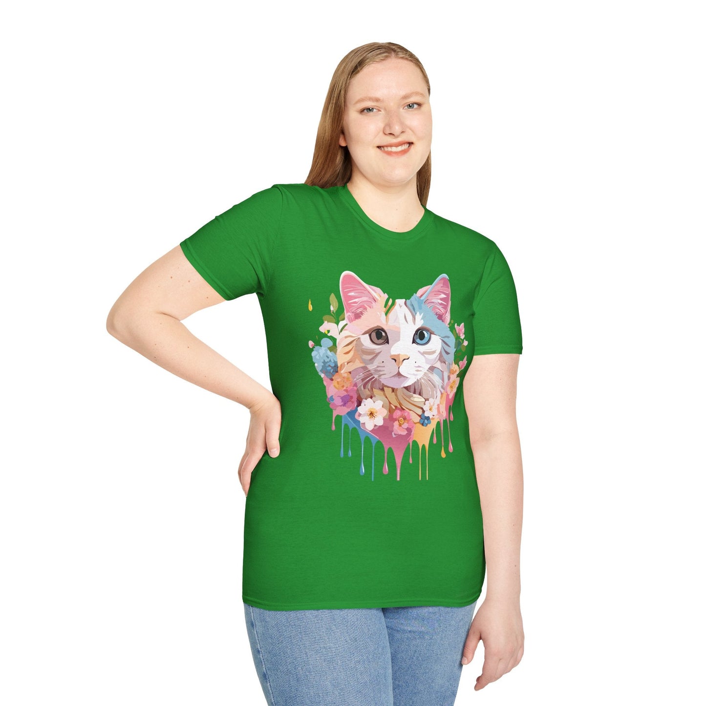 Cat Shirt Unisex Softstyle Tee 100 Percent Ring Spun Cotton Kitten Tee
