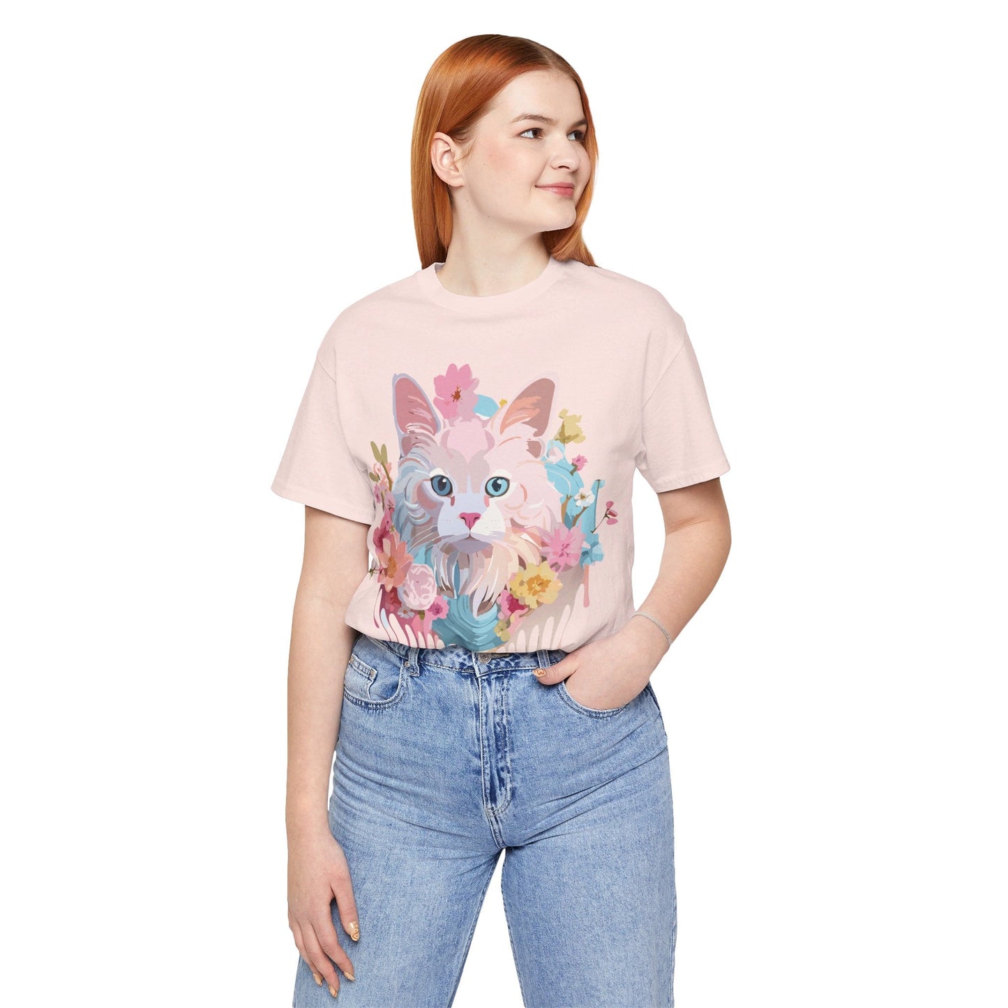 Cat Graphic T Shirt Unisex Short Sleeve Vintage Adelpha Art Tee