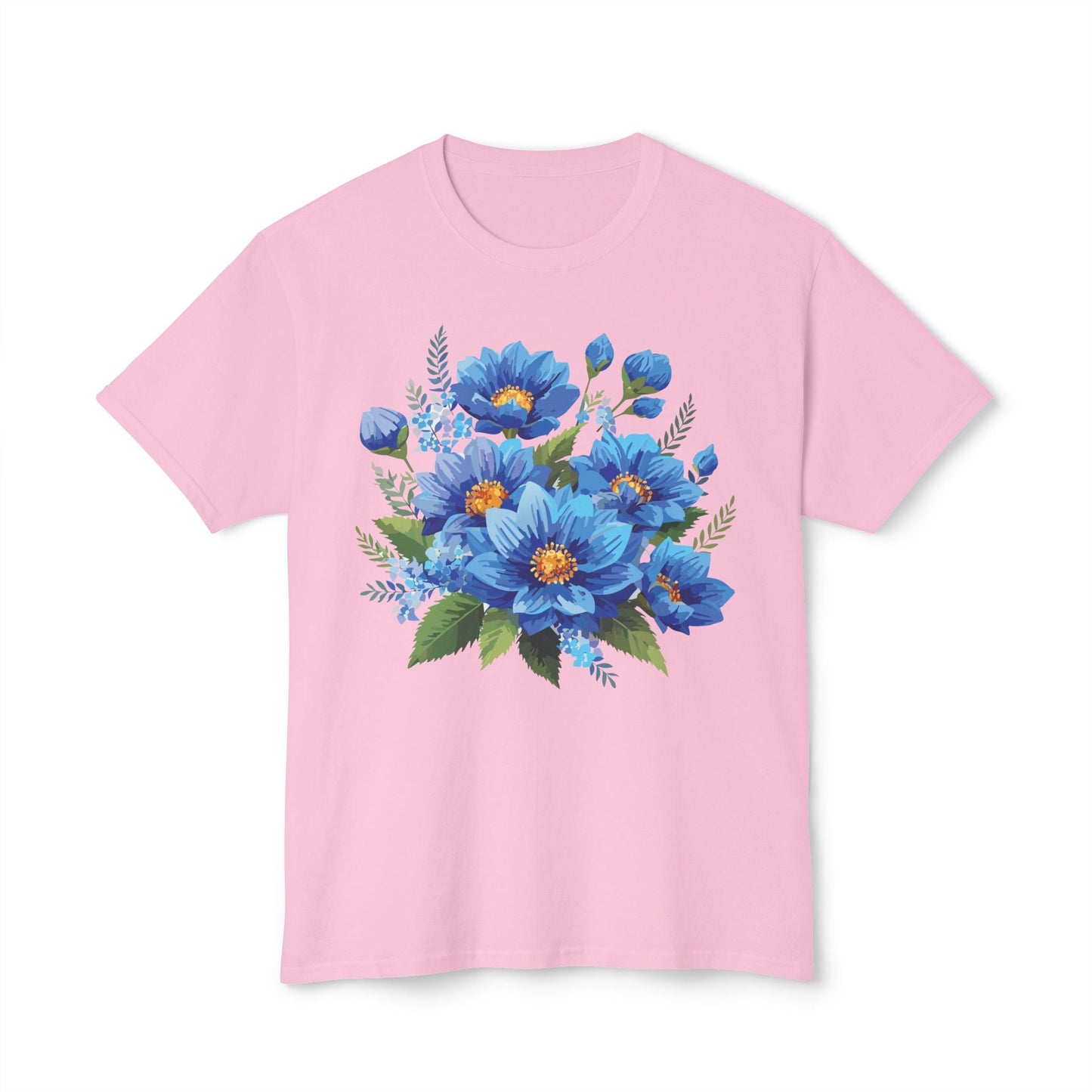 Unisex Floral T Shirt with Vintage Flower Art Print HD Cotton Tee Designed In USA