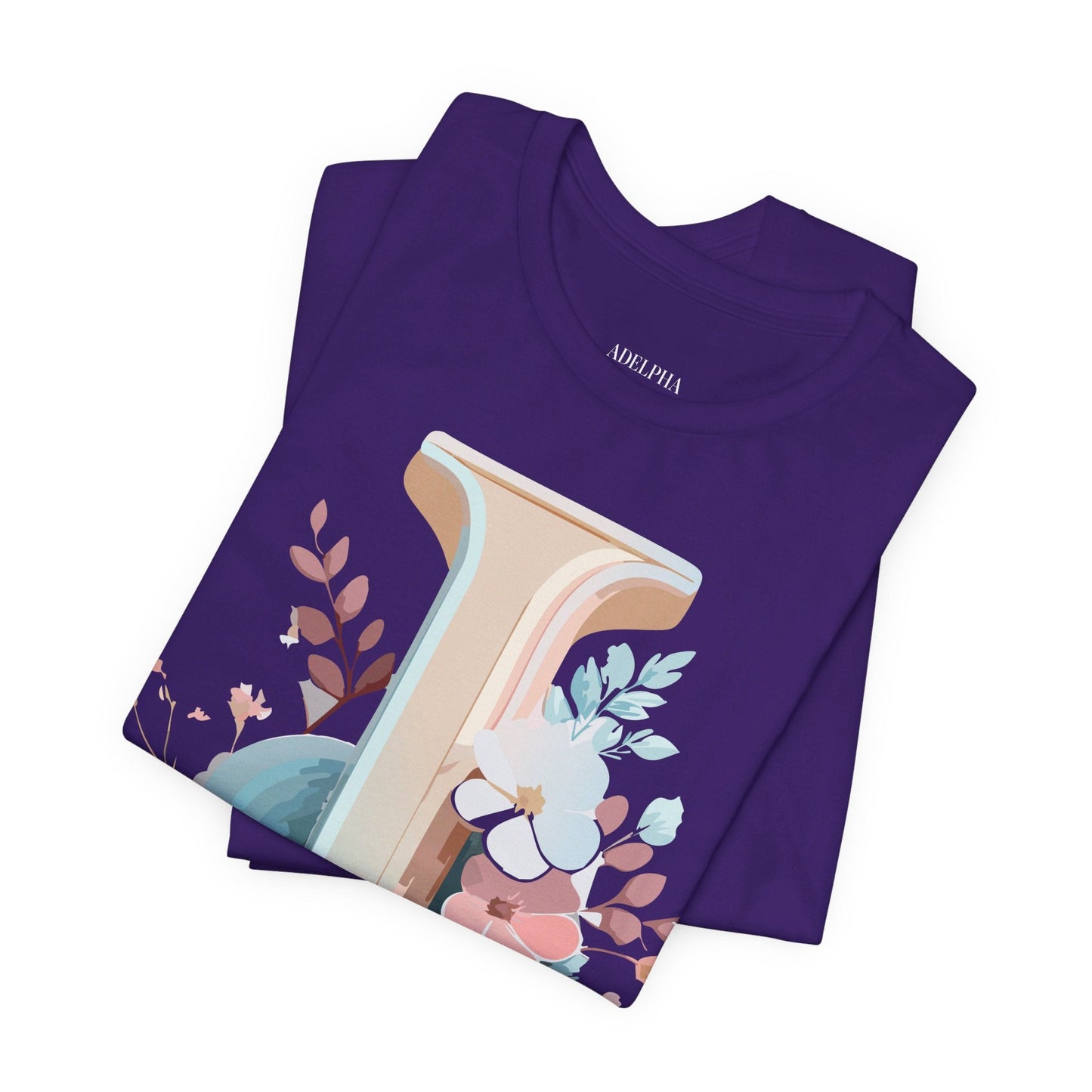 Letter J Shirt Graphic Unisex Tee With Original Vintage Inspired Artwork By Adelpha