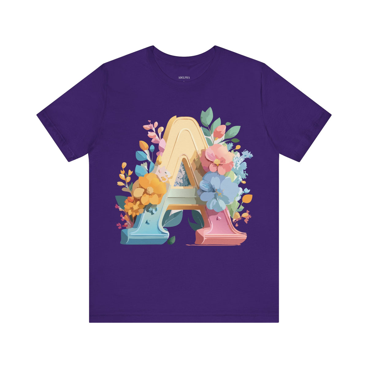 Letter A Graphic Unisex Cotton Bella+Canvas Tee with Art Letter Design