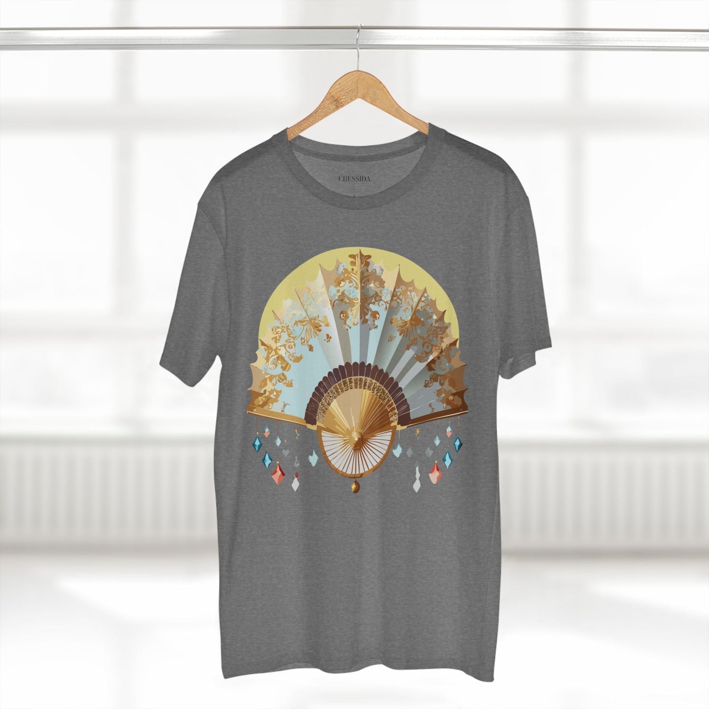 Antique Fan Graphic Design T-Shirt Unisex 100 Cotton Floral Carnival Artwork Tee 25