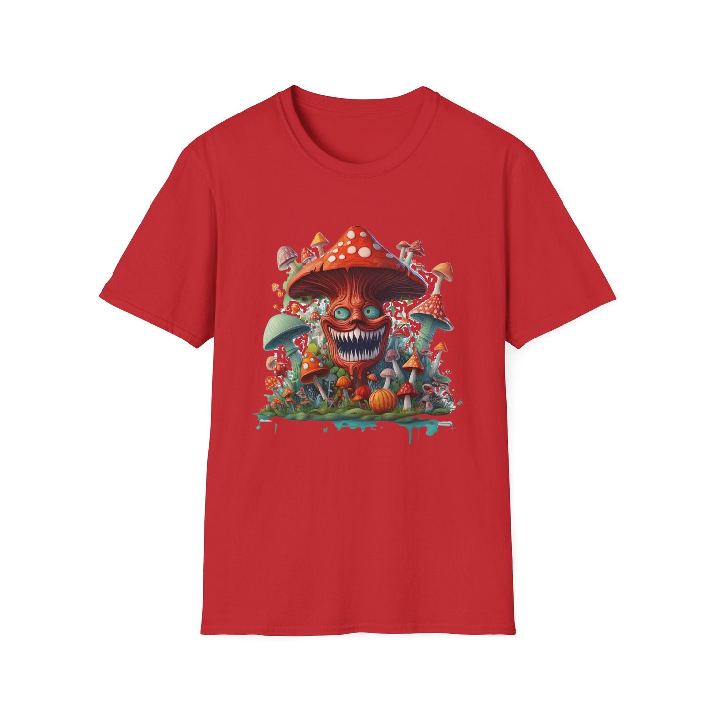 Unisex Mashroom Tee Shirt With Funny Mashroom Design Fungus Humor Softstyle Cotton