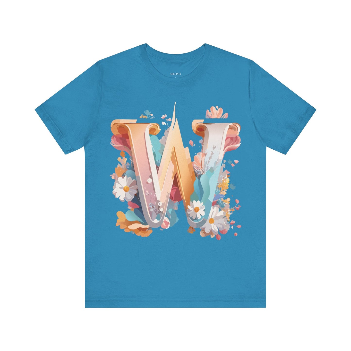 Letter W Shirt Unisex Graphic Tee By Adelpha Vintage Inspired Art Short Sleeve Collection