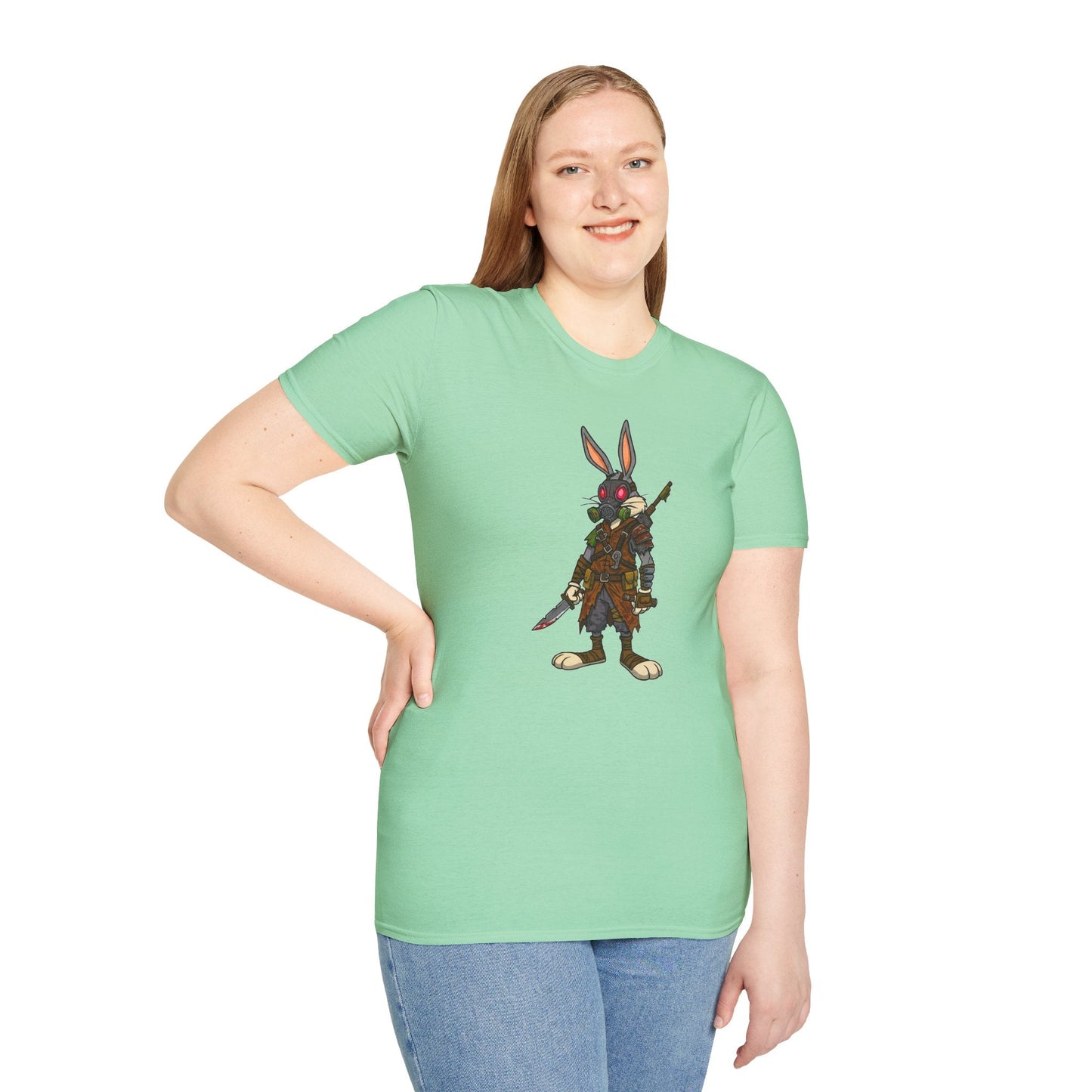 Cartoon Bunny Graphic Unisex Cotton Animal Animation Artwork Design Tee 10