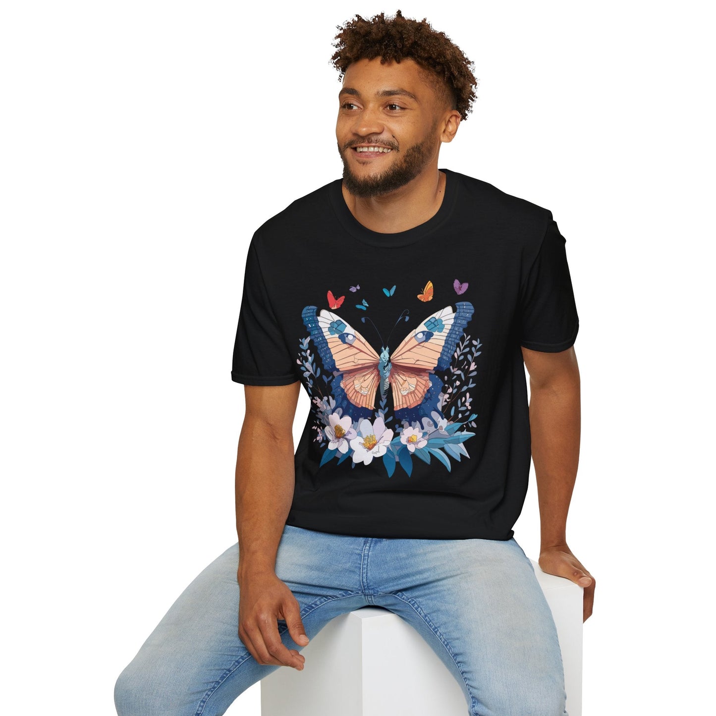 Unisex Butterfly Shirt Monarch Design Gildan Softstyle 64000 Short Sleeve Tee For Men And Women