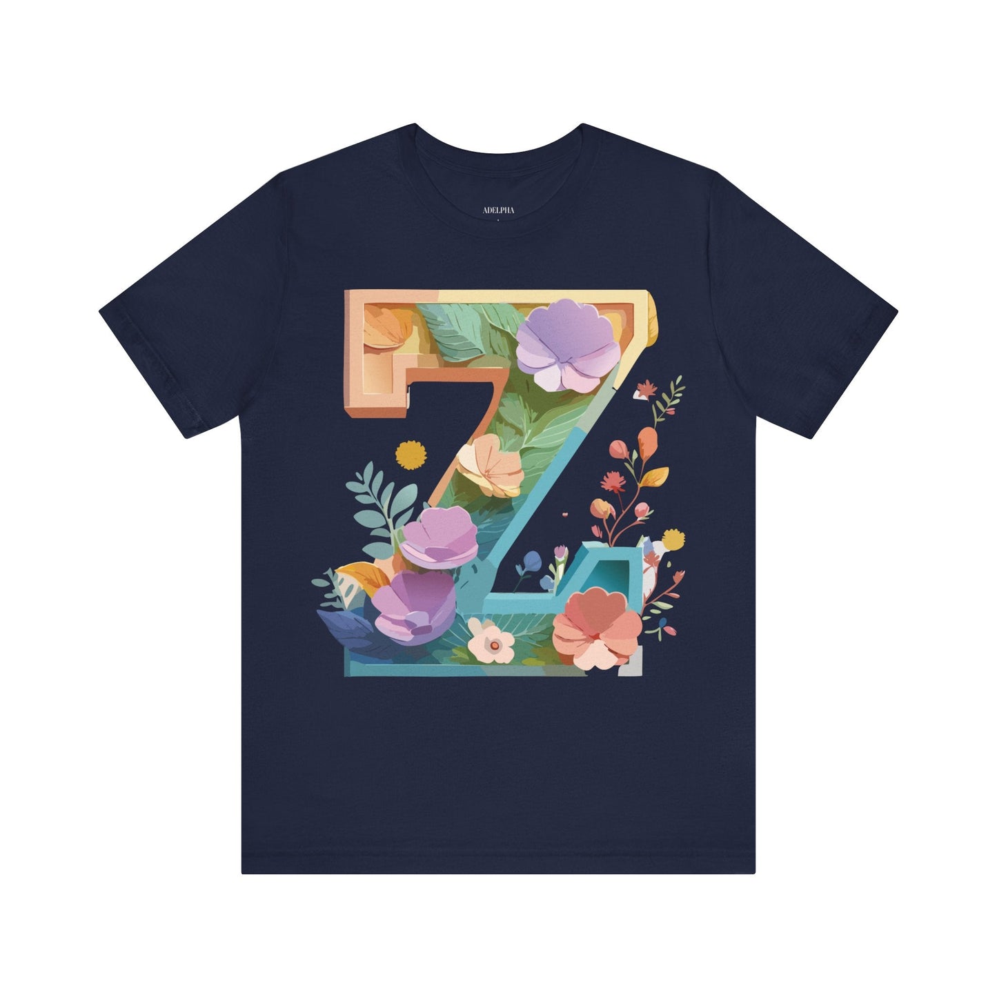 Letter Z Unisex Graphic Tee Vintage Inspired Artwork Jersey Short Sleeve