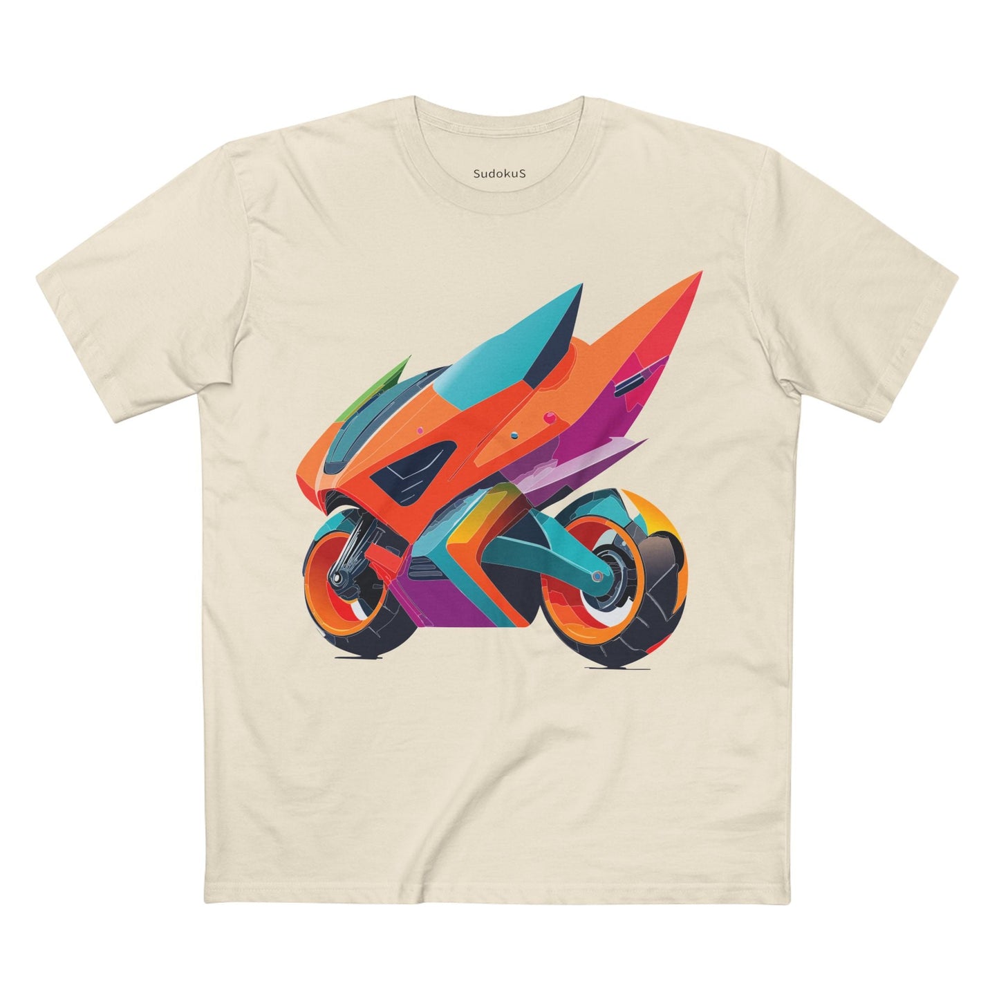Moto Bike Graphic Unisex 100 Cotton Staple Tee 2