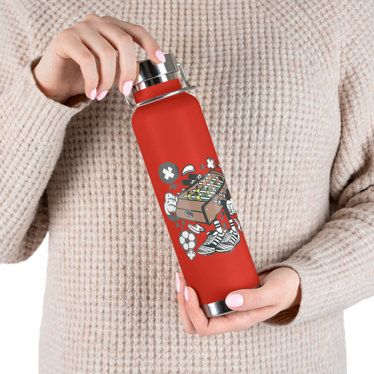 22oz Copper Insulated Water Bottle with Cartoon Design - CV25