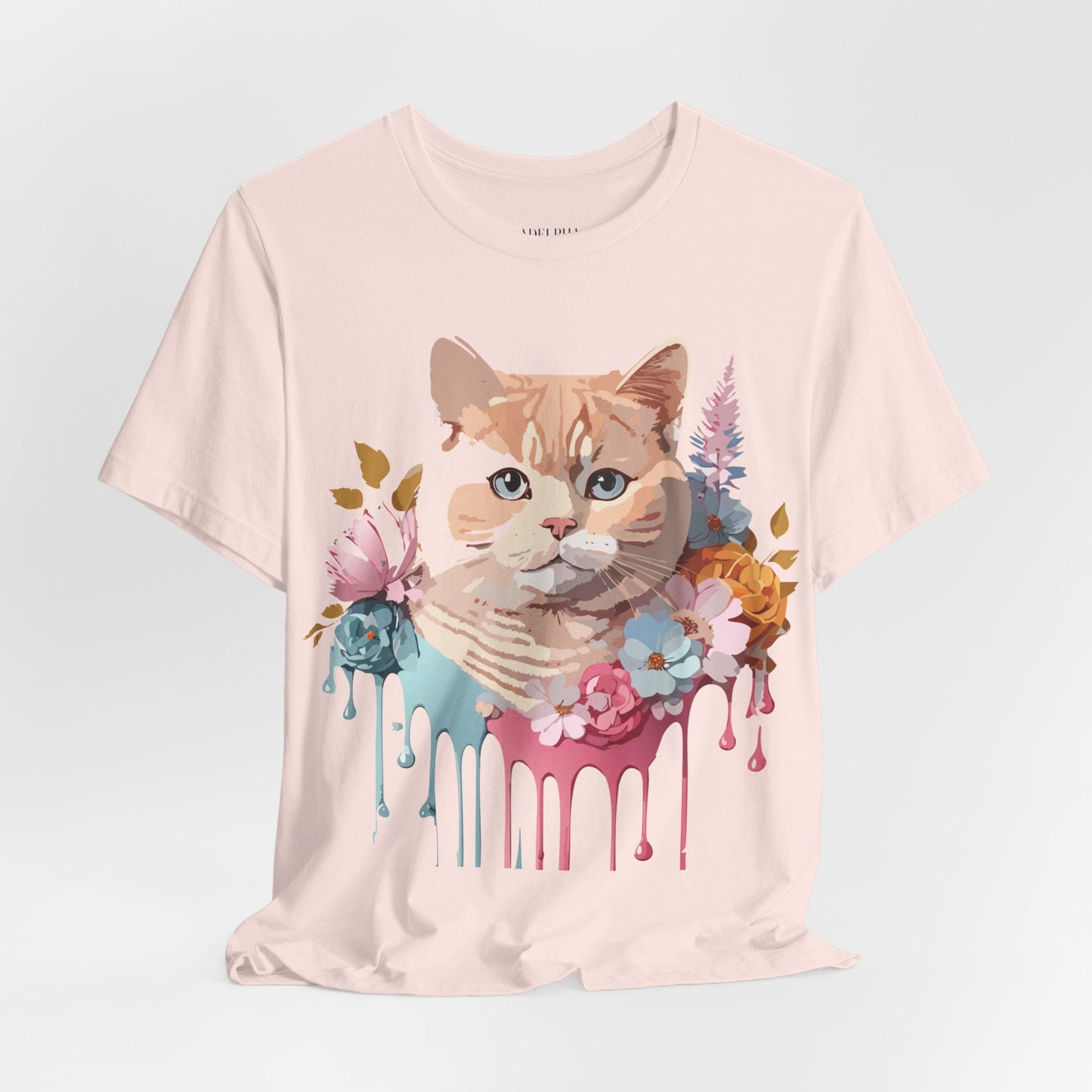Cat Shirt Graphic Tee Unisex Vintage Inspired Adelpha Art Design