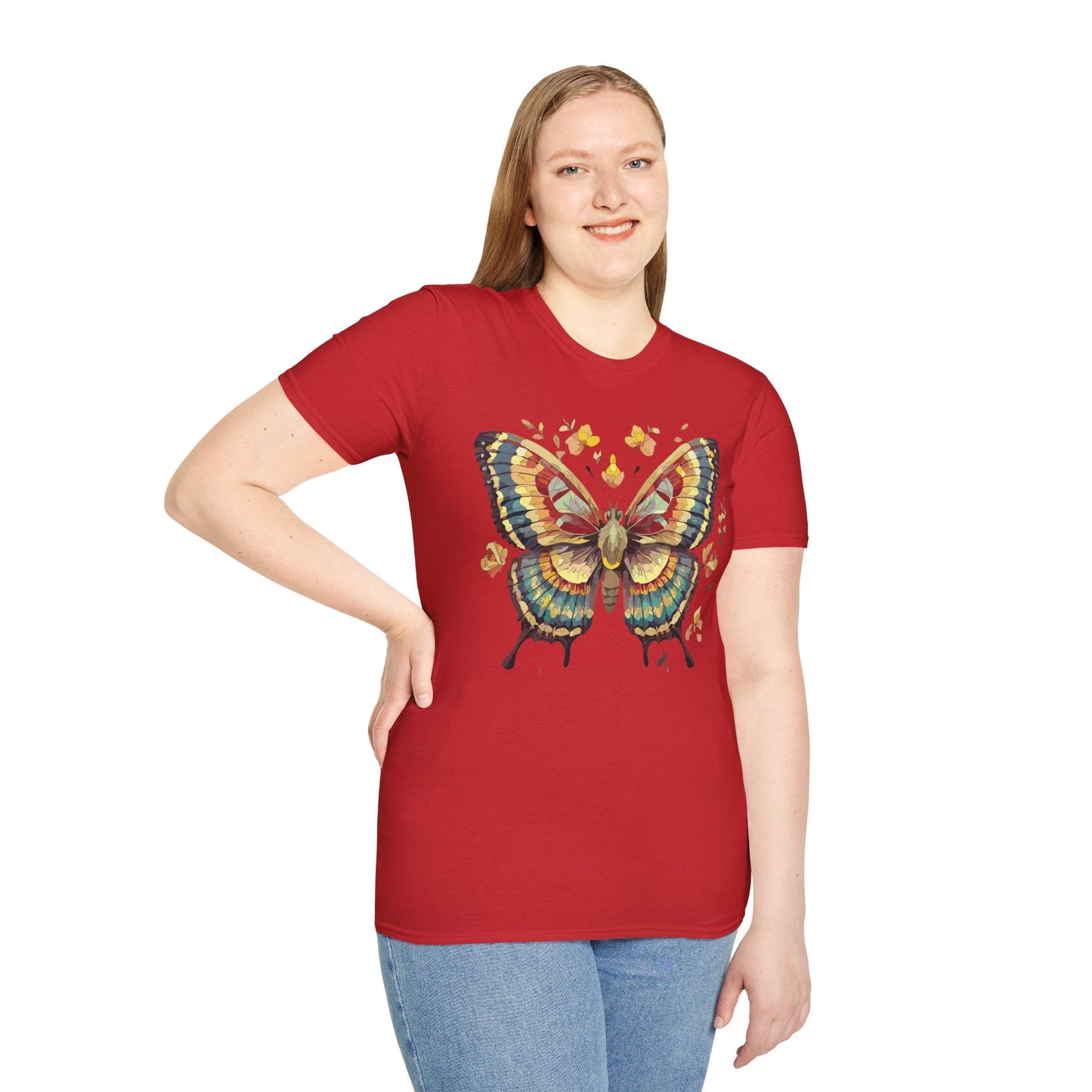 Butterfly Graphic T Shirt Unisex Gildan Softstyle 64000 Monarch Design Lightweight Everyday Wear