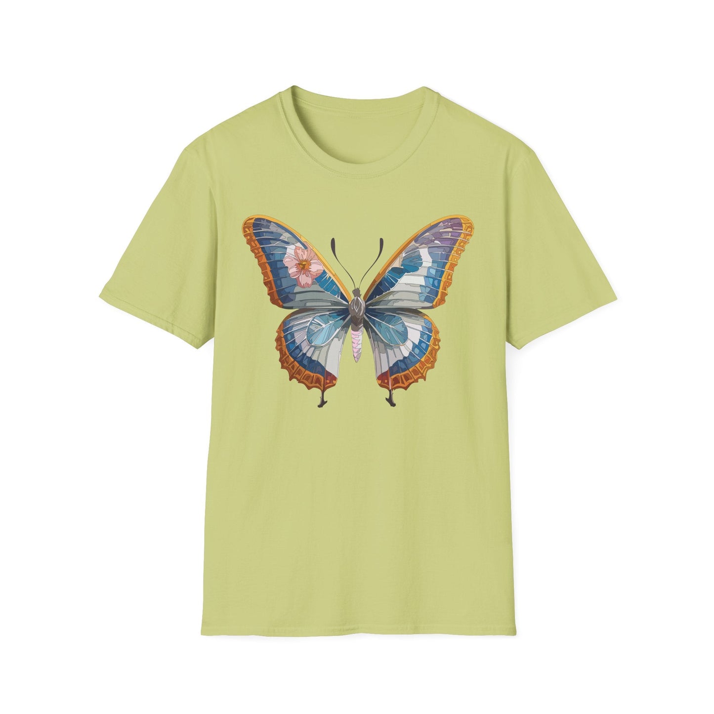 Unisex Butterfly Shirt Softstyle Tee 100 Percent Ring Spun Cotton Monarch Print Tee