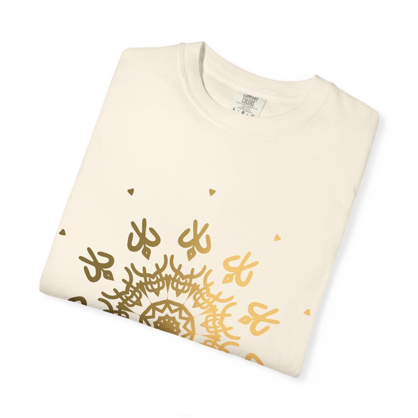 Unisex Garment Dyed Cotton T-Shirt with Mandala Graphic Design