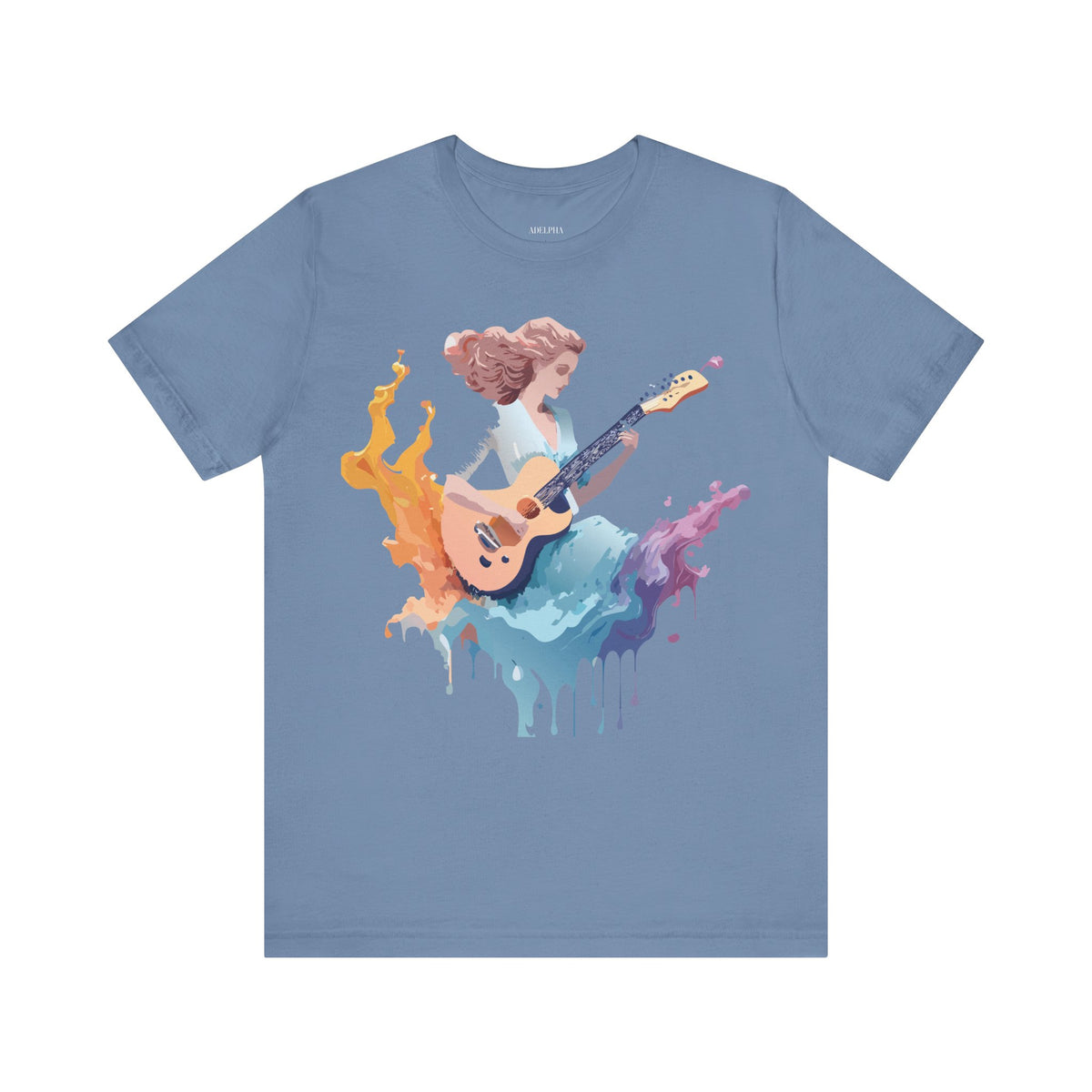 Music Graphic Unisex Cotton Bella+Canvas Tee with Art Design n151