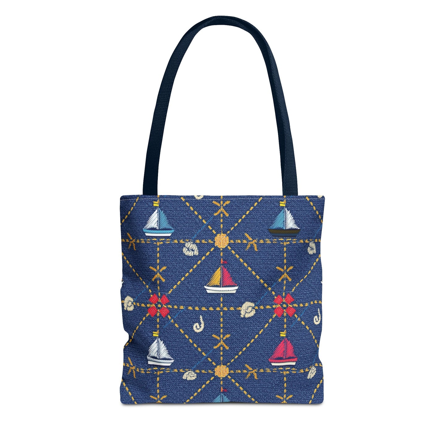 Denim Fabric Imitation Print Unisex Canvas Bag Poly Spun 3 Sizes Tote Bag 182-14