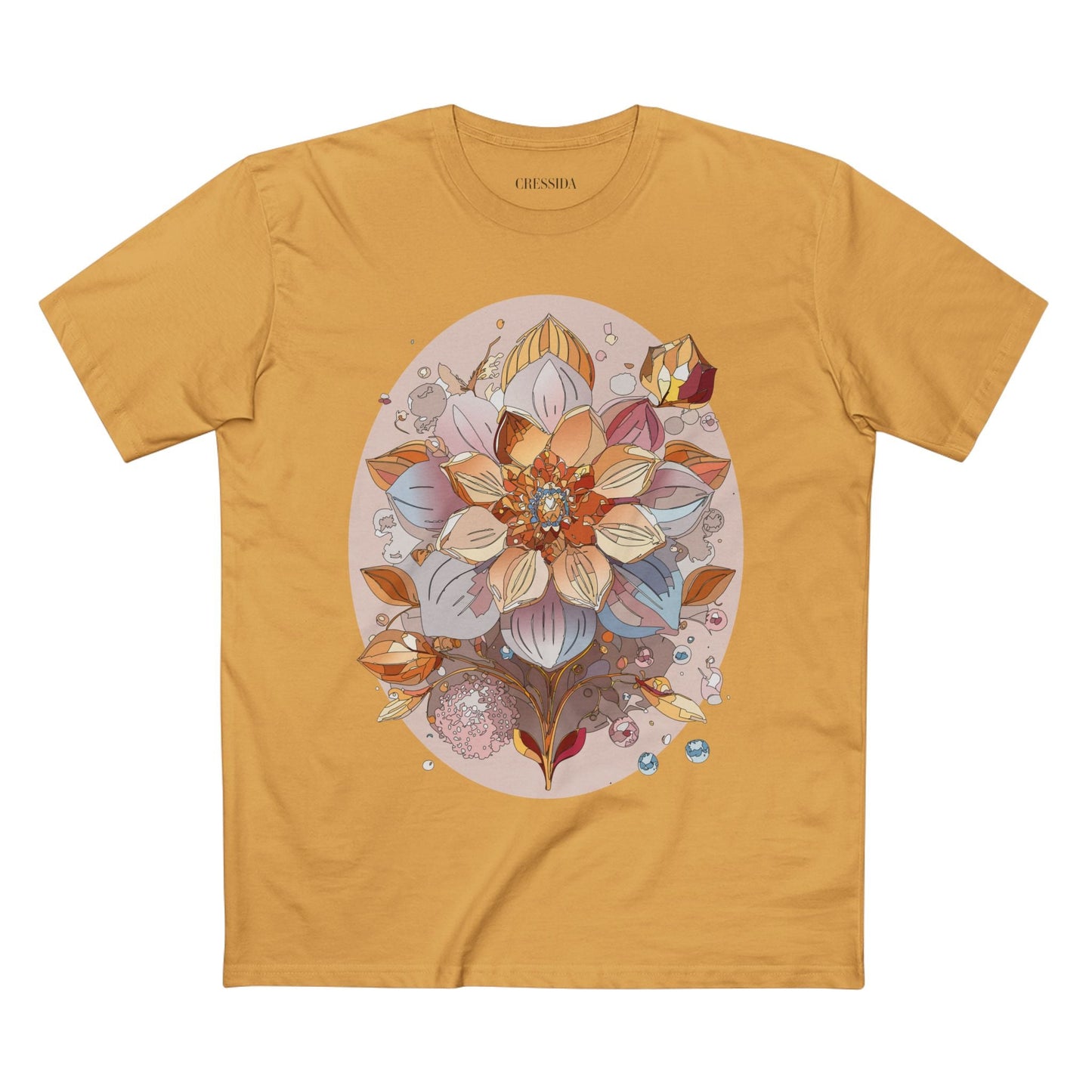 Floral Graphic T-Shirt Unisex 100 Cotton Art Design with Antique Flowers Tee 24