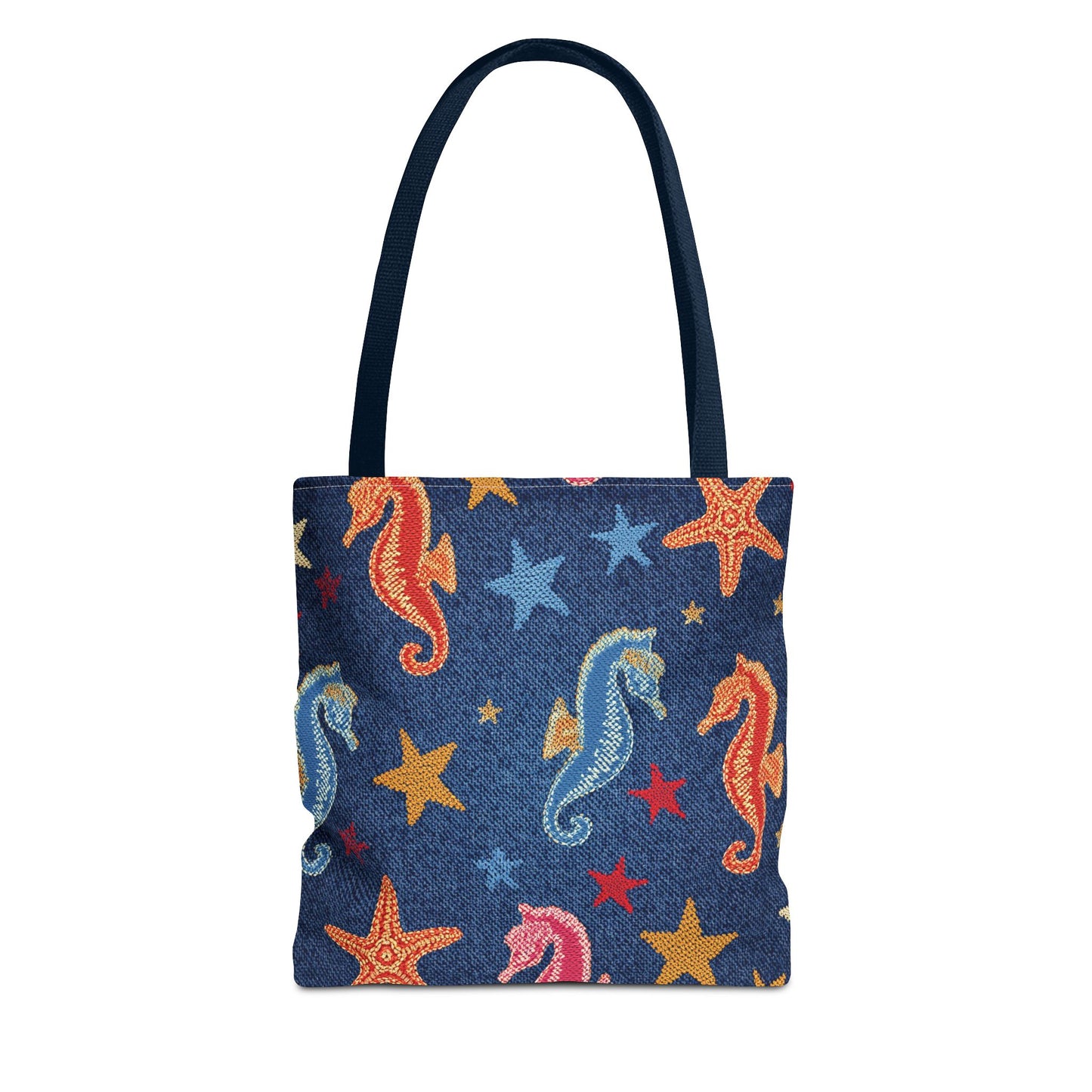 Denim Fabric Imitation Print Unisex Canvas Bag Poly Spun 3 Sizes Tote Bag 182-19