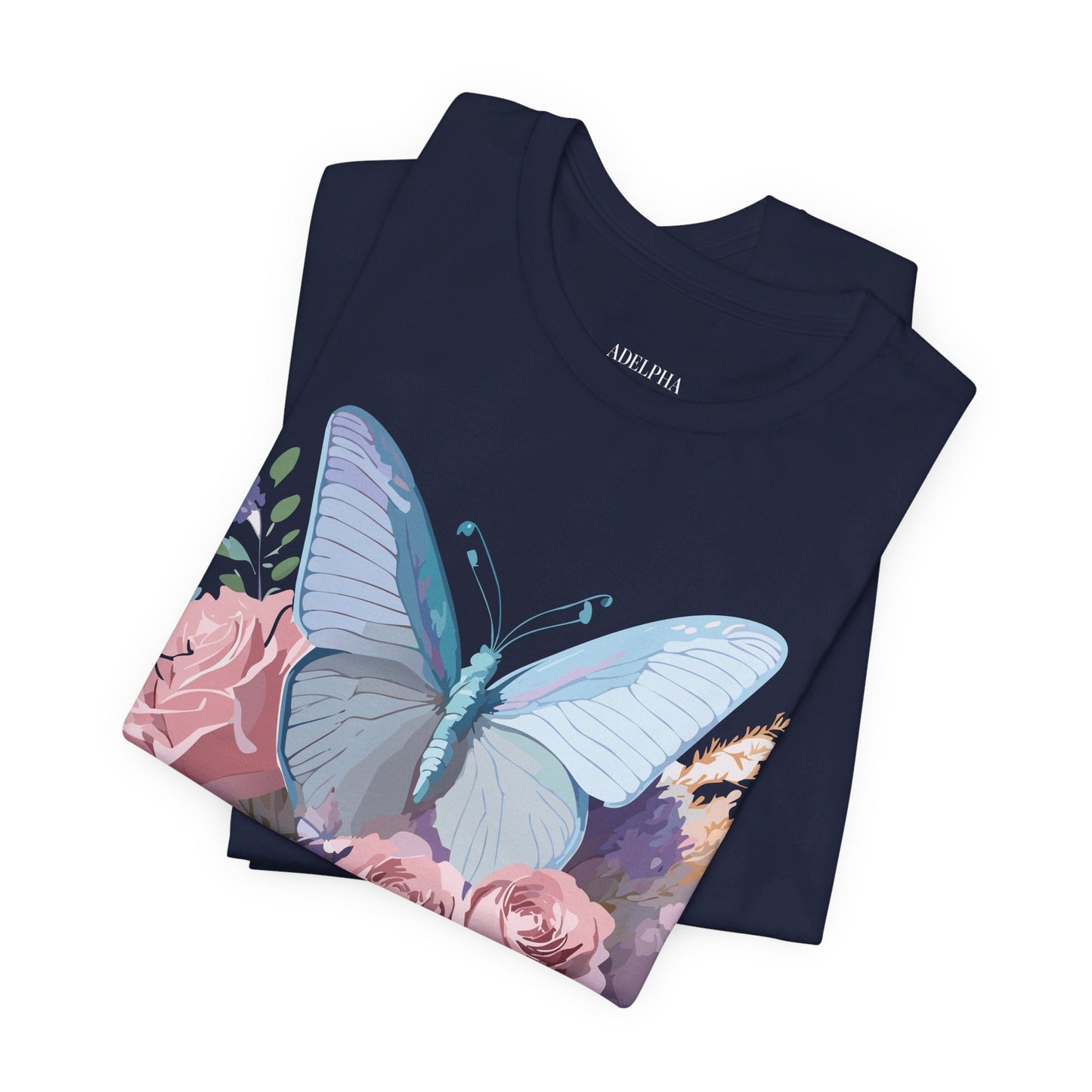 Butterfly Graphic Tee Unisex Jersey Short Sleeve Adelpha Vintage Art Design