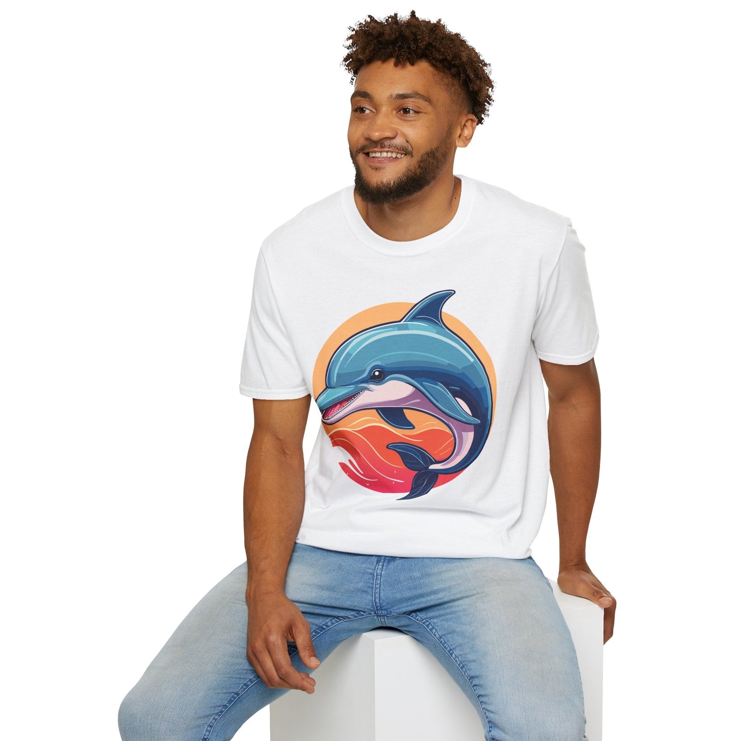 Dolphin Graphic Unisex Softstyle 100 Cotton Tee 10